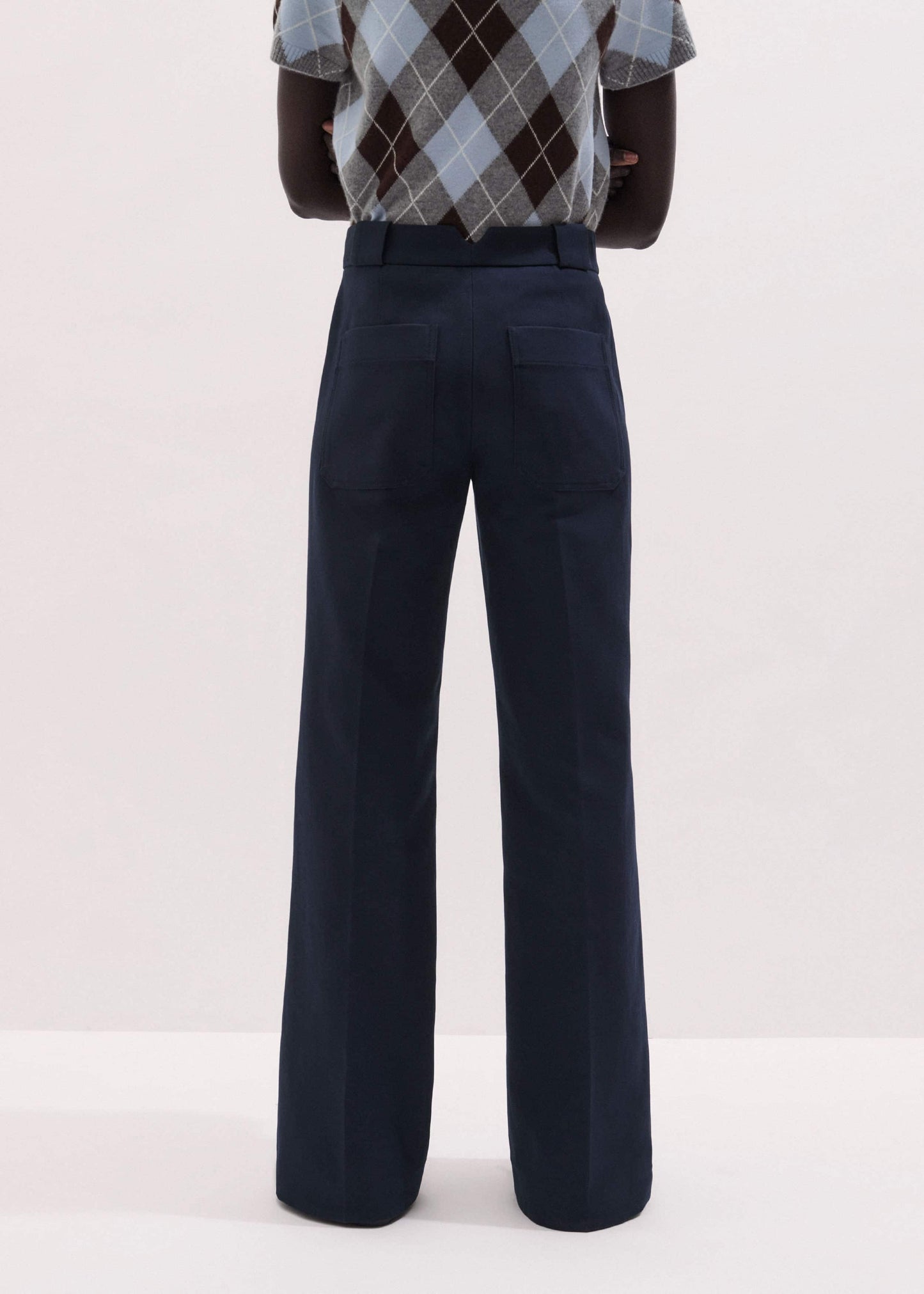 ME and EM Clothing Navy Tailored Leg Elongator Pant