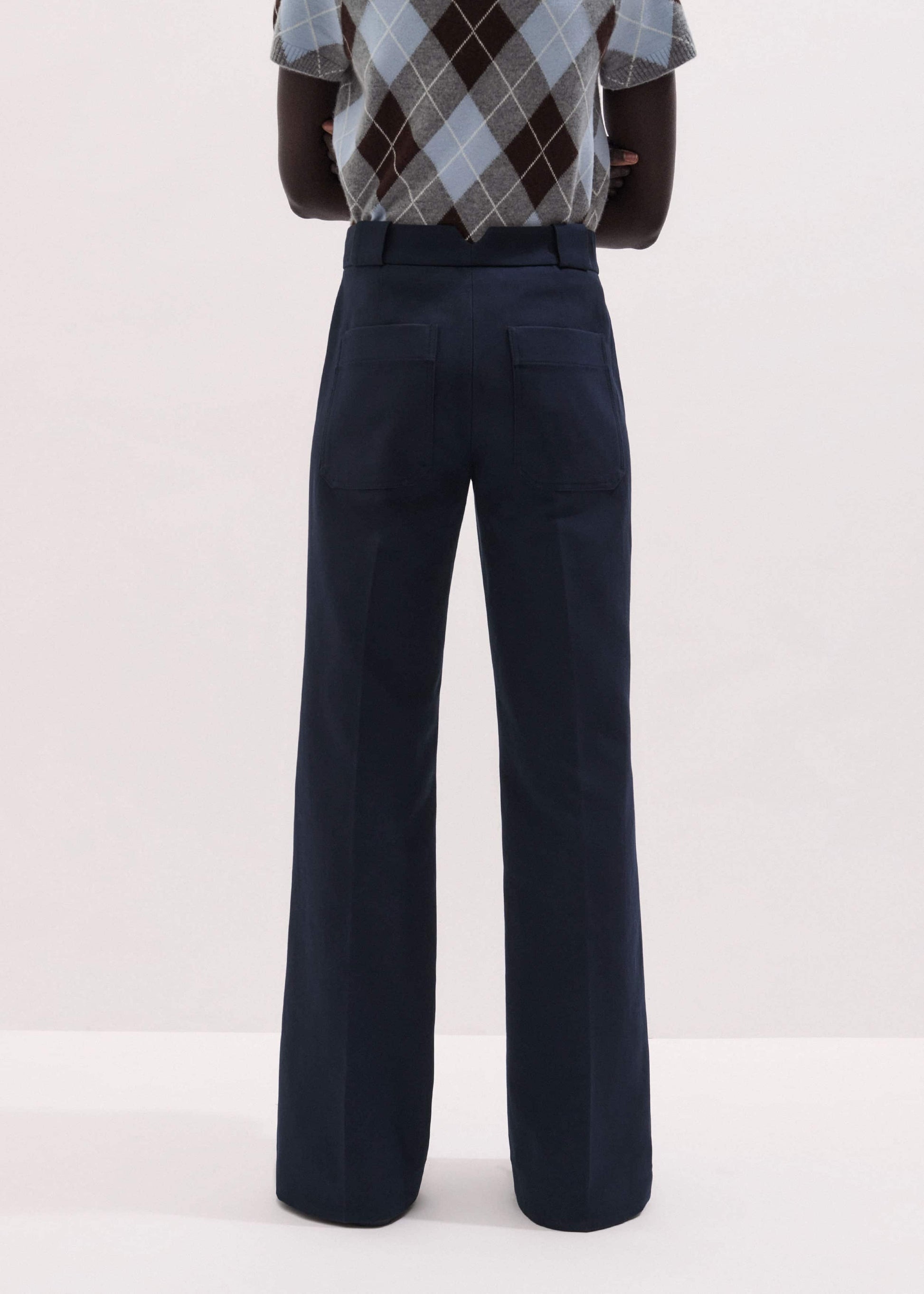 ME and EM Clothing Navy Tailored Leg Elongator Pant