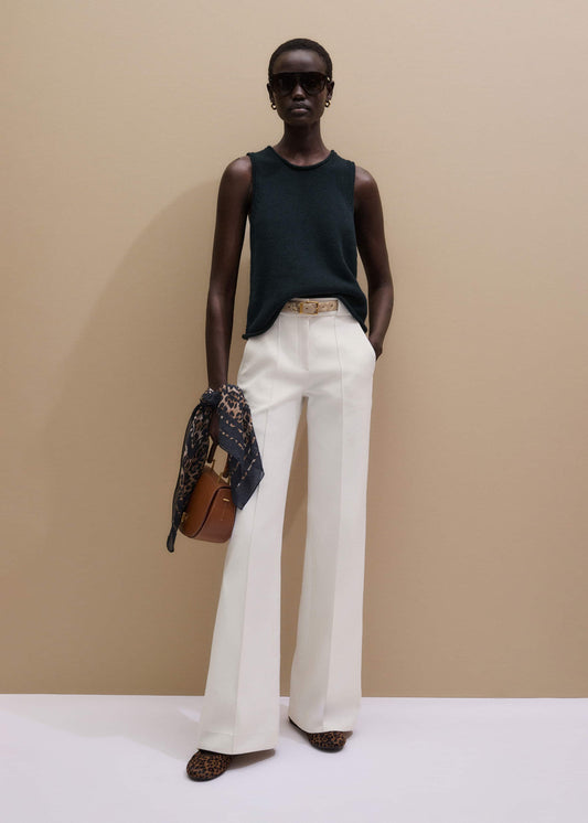 ME and EM Clothing Ivory Everyday Leg Elongator Pant