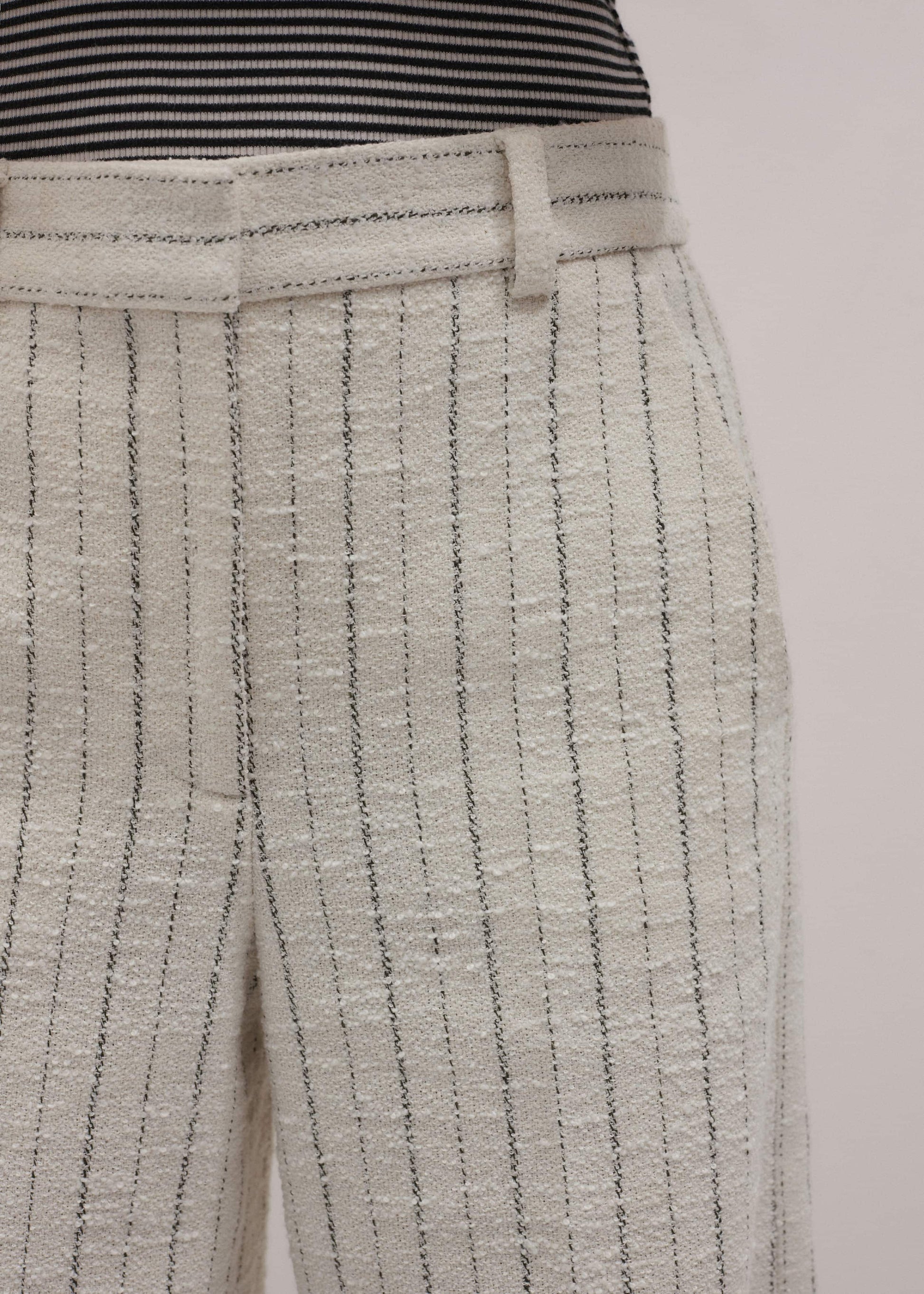 ME and EM Clothing Ivory Striped Leg Elongator Pant