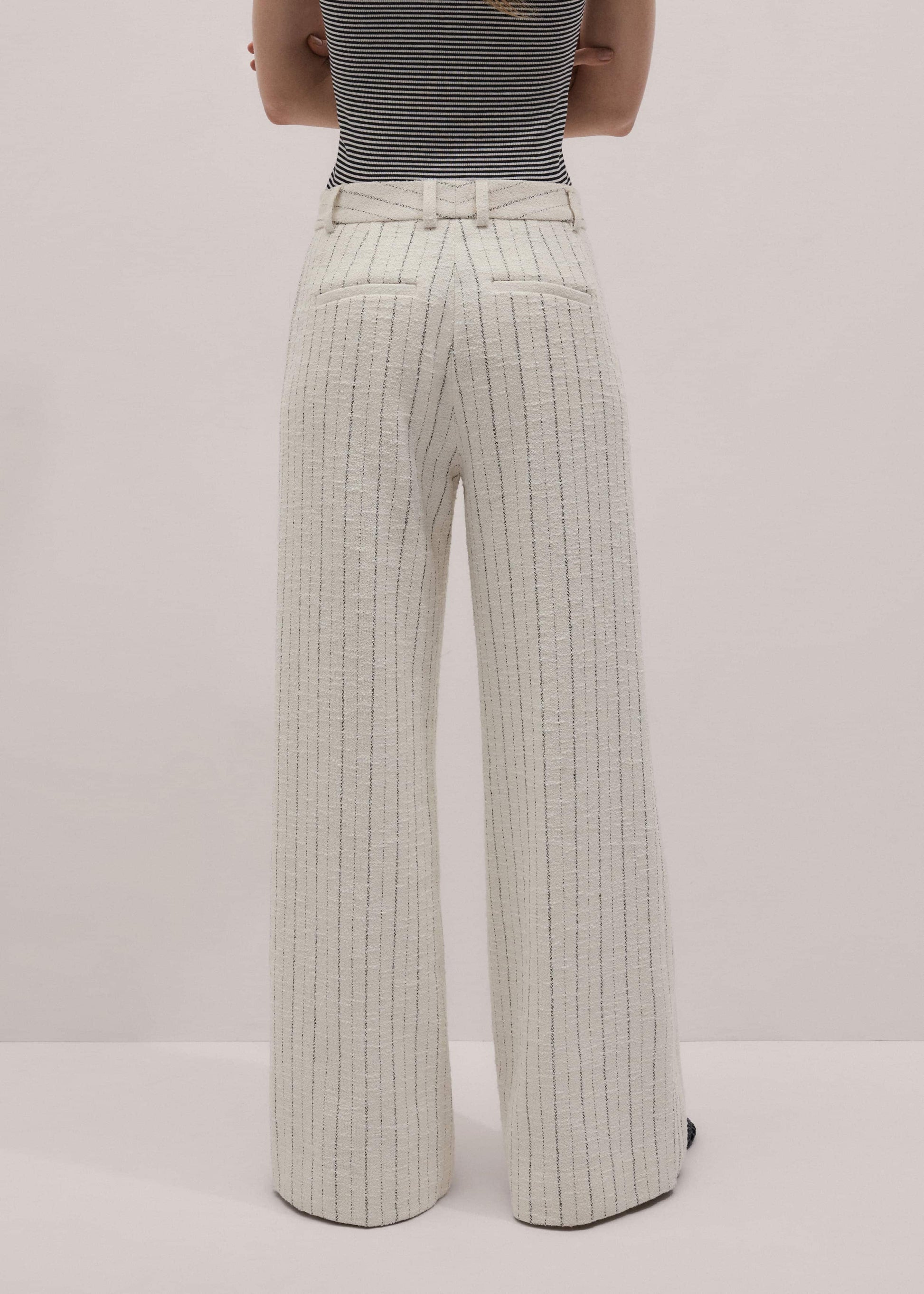 ME and EM Clothing Ivory Striped Leg Elongator Pant