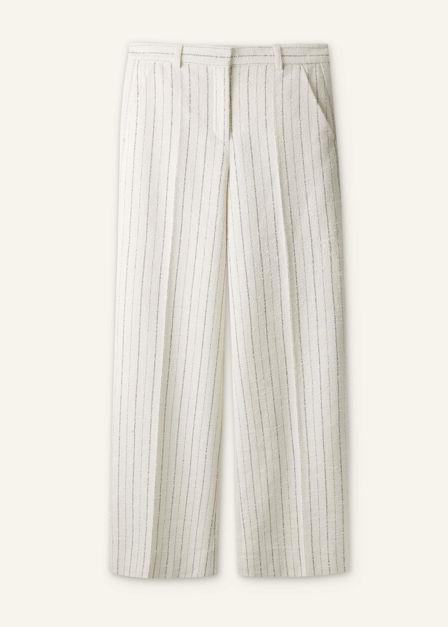 ME and EM Clothing Ivory Striped Leg Elongator Pant