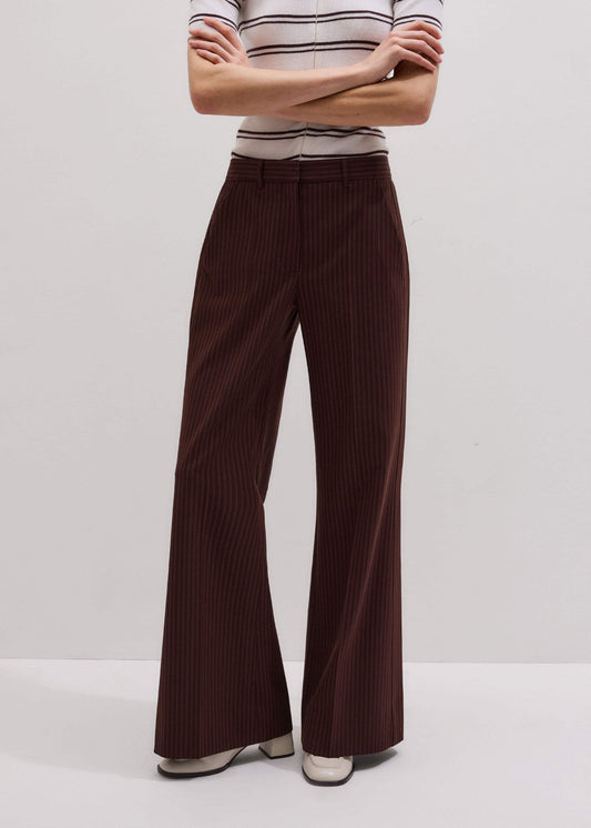 ME and EM Clothing Cinnamon Pinstripe Leg Elongator Pant