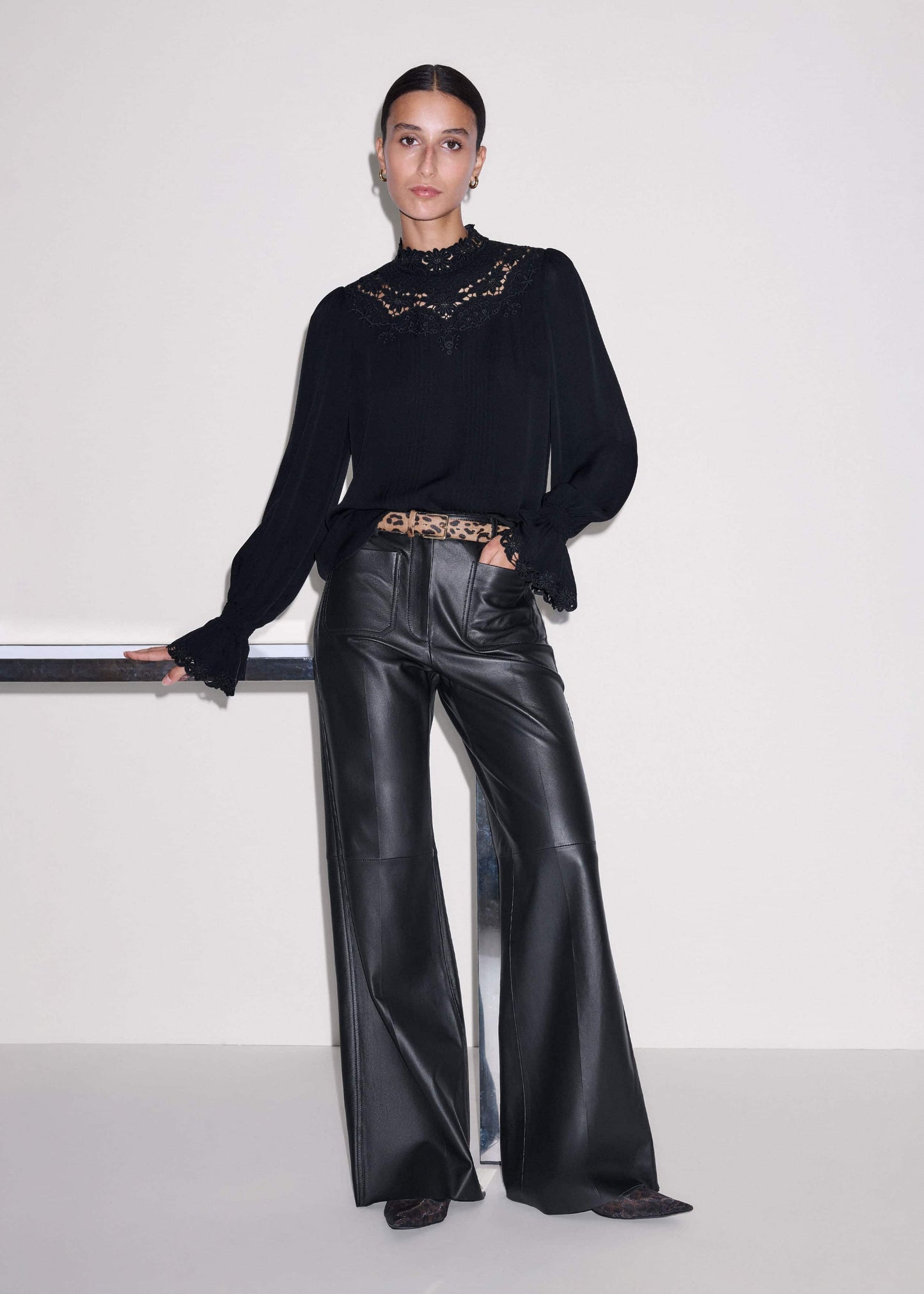 ME and EM Clothing Black Boot Cut Pant