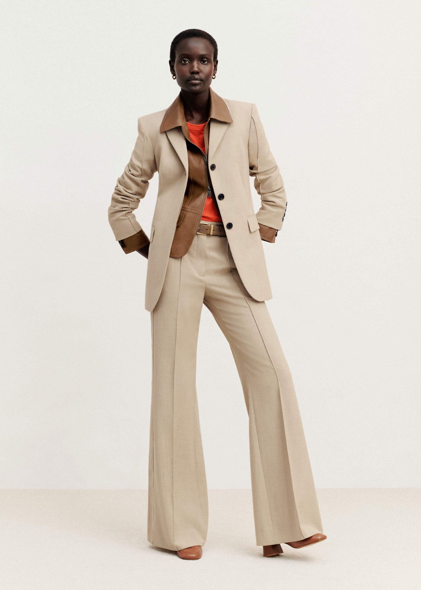 ME and EM Clothing Sand Tailored Leg Elongator Pant