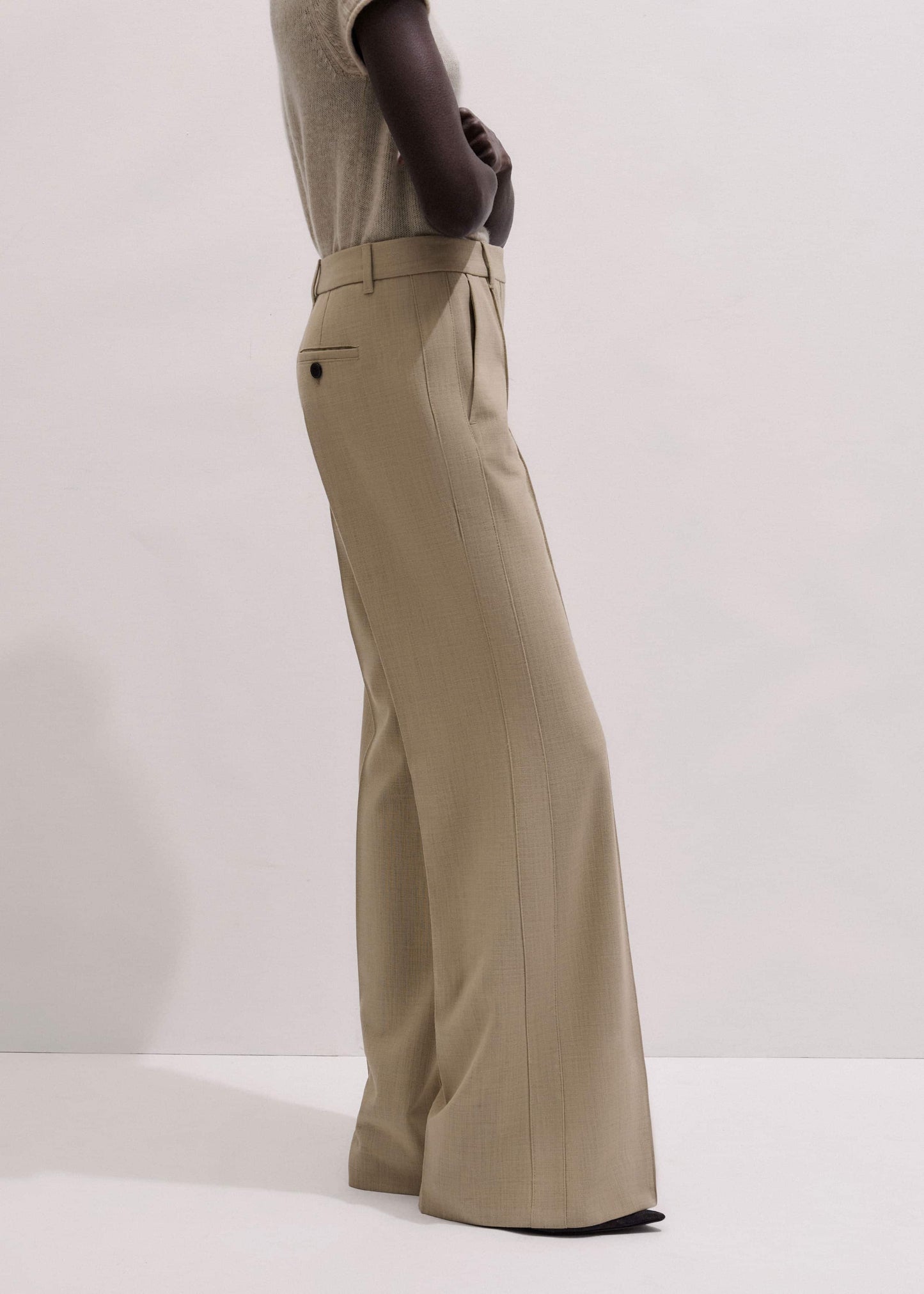 ME and EM Clothing Sand Tailored Leg Elongator Pant