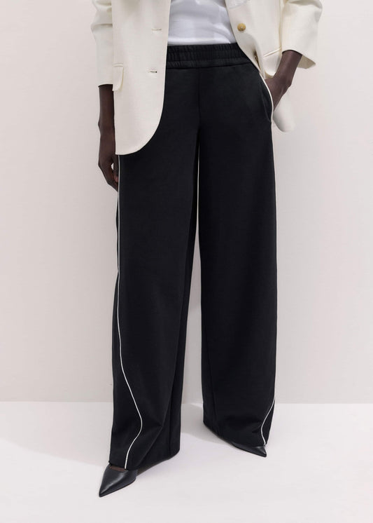 ME and EM Clothing Black Wide Barrel Track Pant