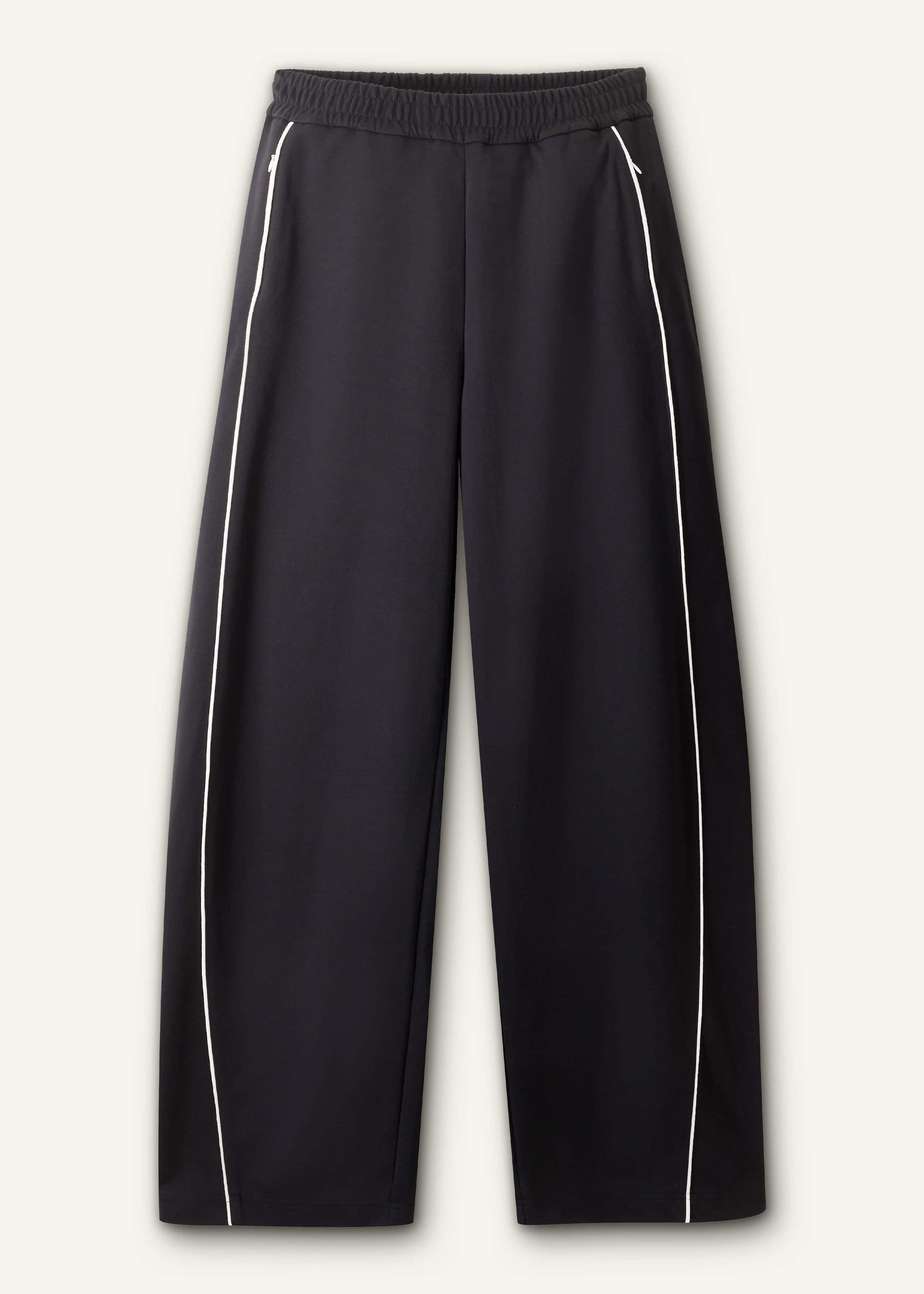 ME and EM Clothing Black Wide Barrel Track Pant