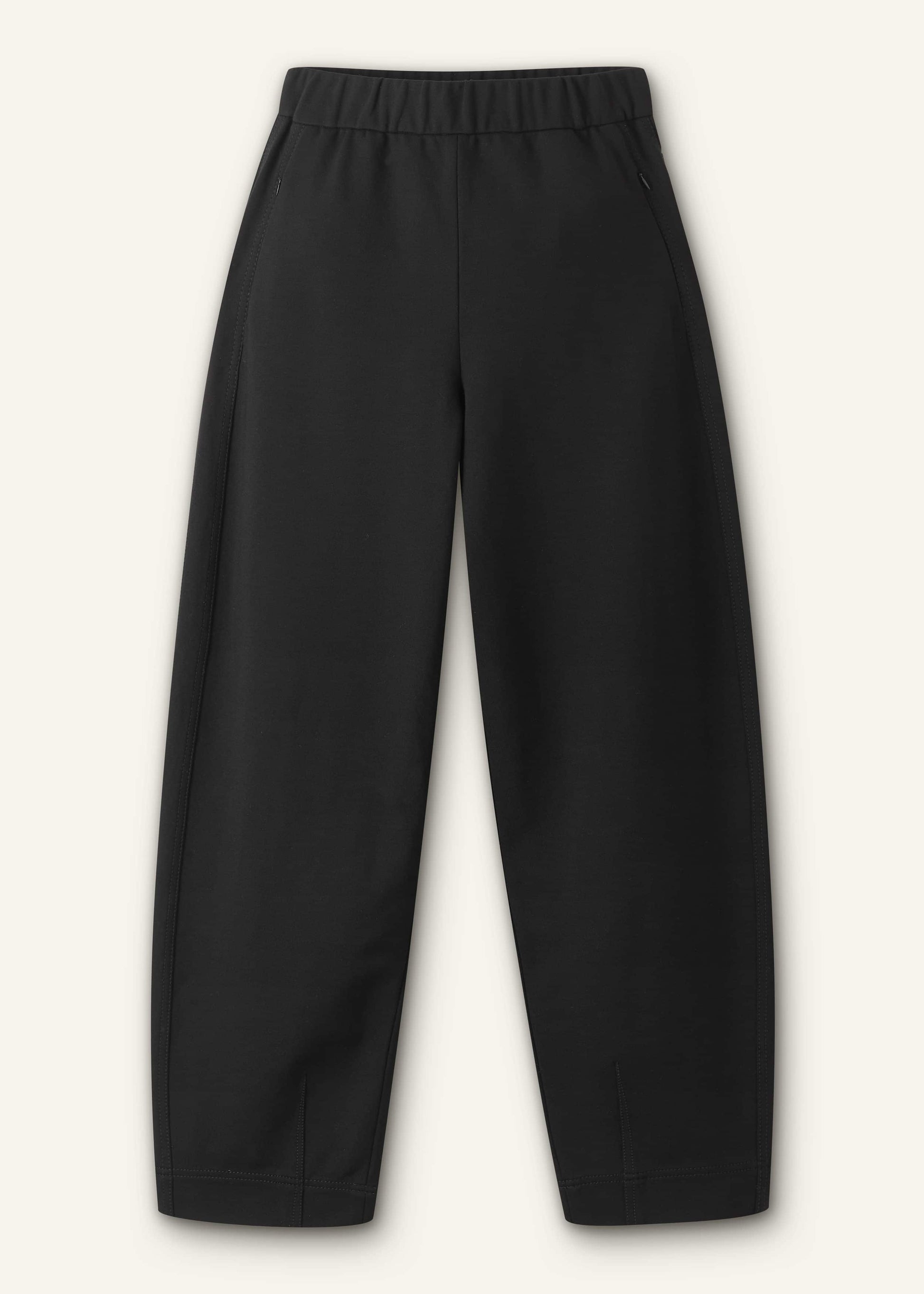 ME and EM Clothing Black Luxe Travel Tailoring Barrel-Leg Pant