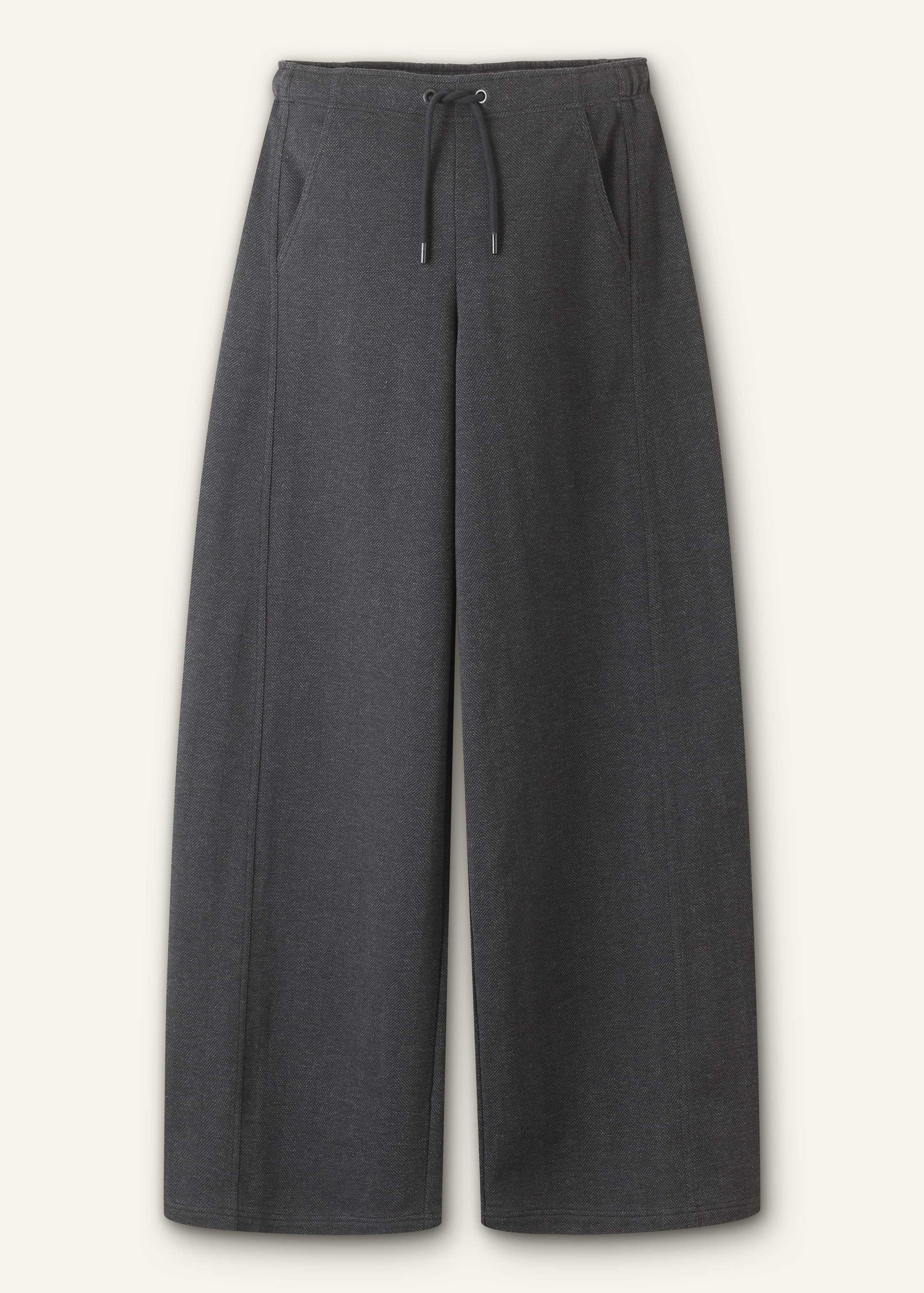 ME and EM Clothing Gray Herringbone Barrel-Leg Pant