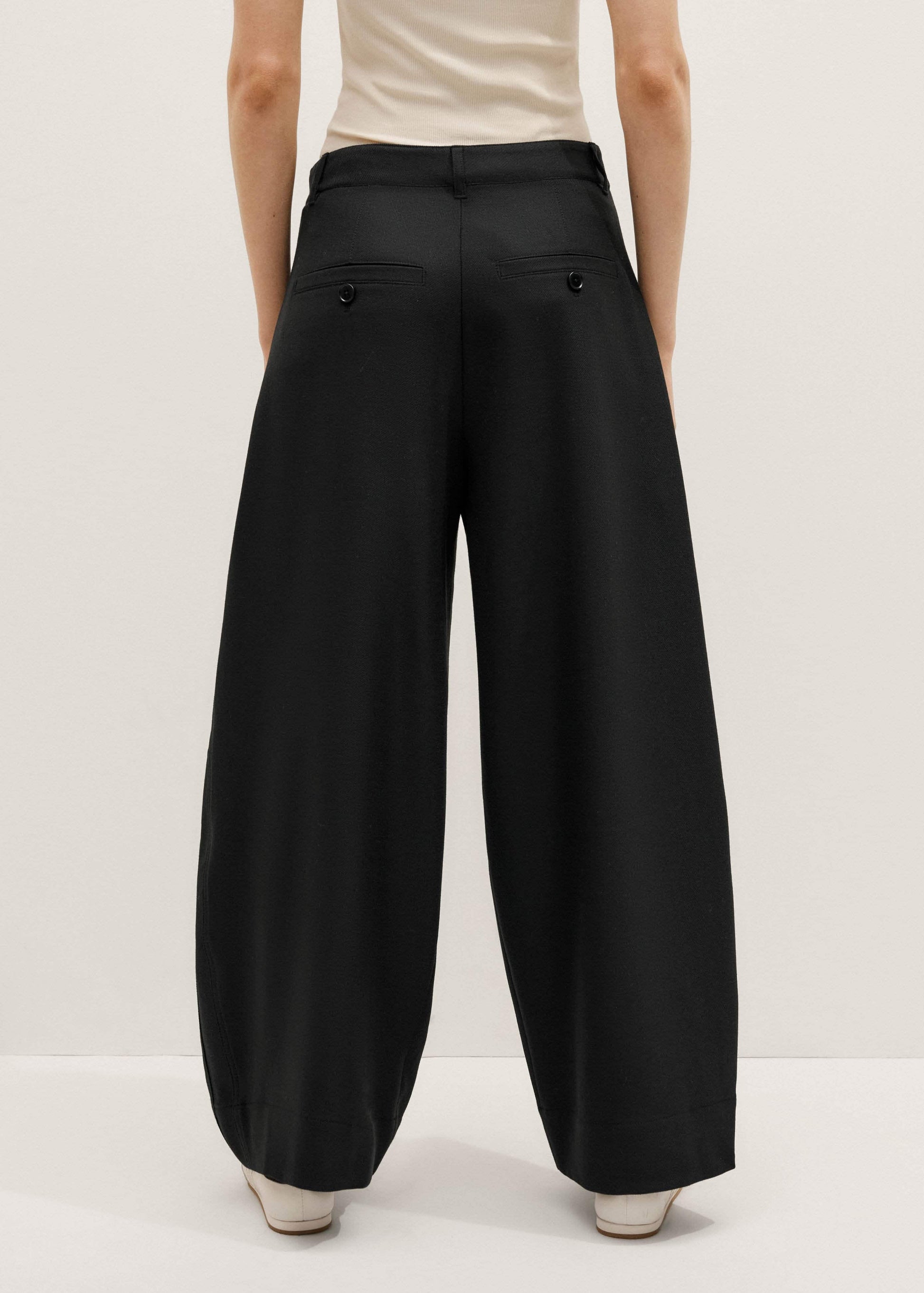 ME and EM Clothing Black Barrel Leg Pant