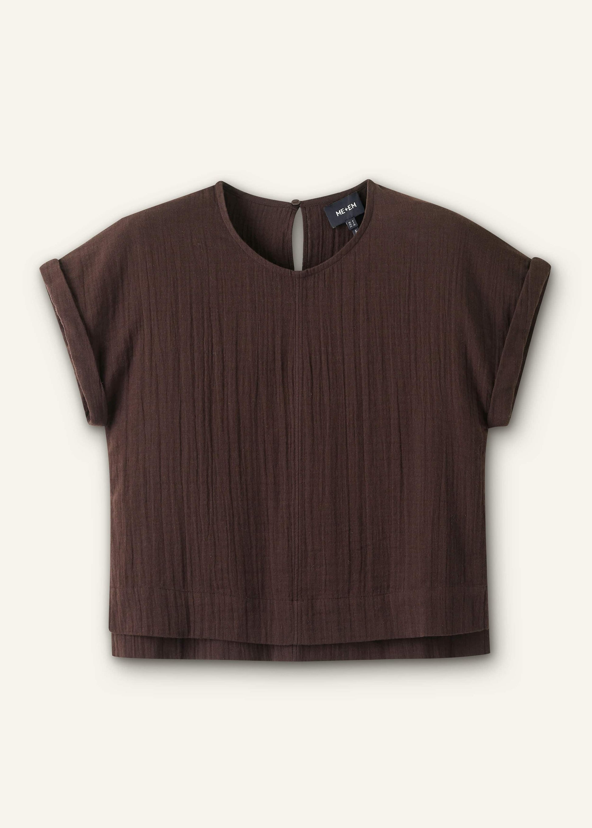 ME and EM Clothing Brown Cheesecloth T-Shirt