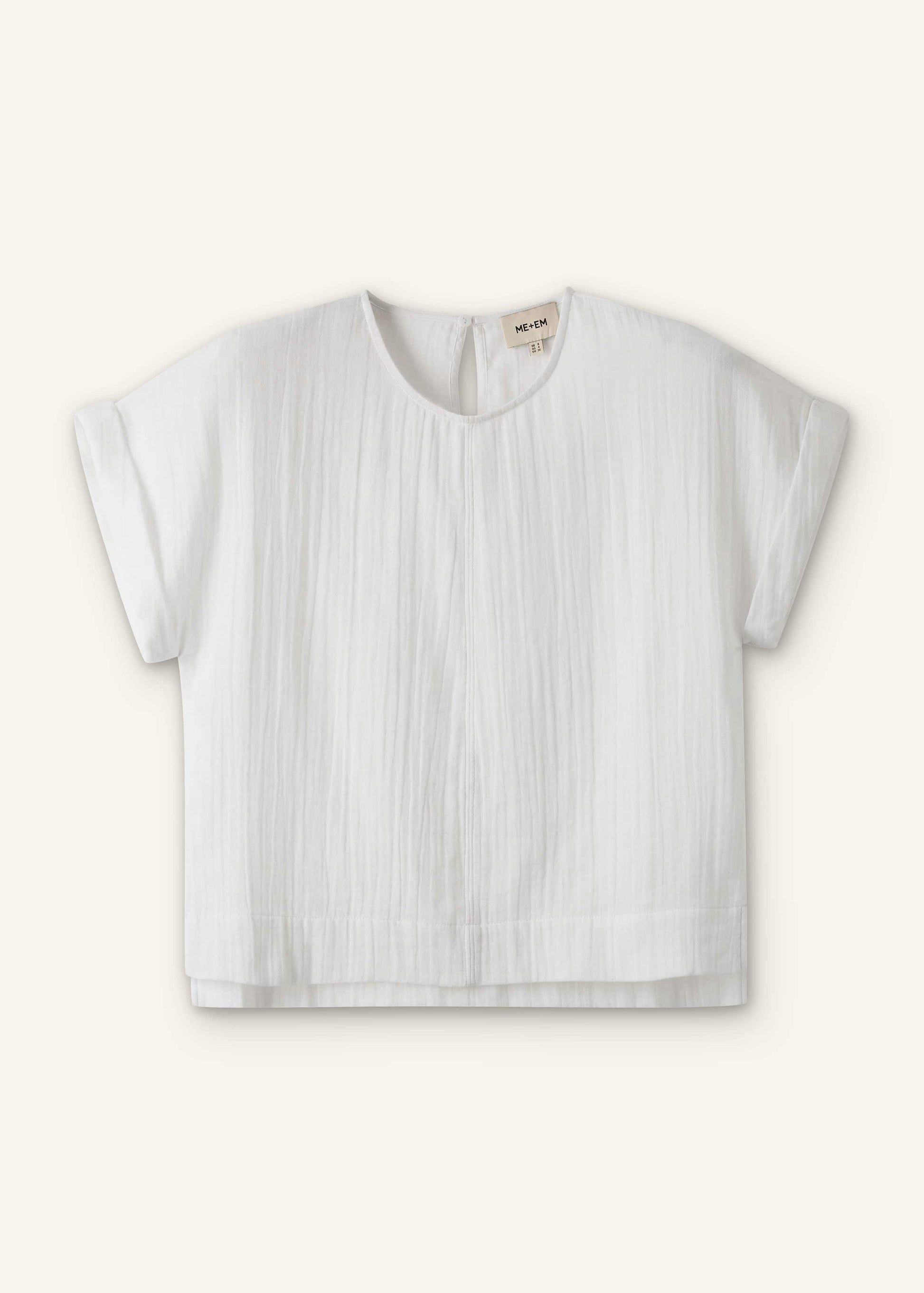ME and EM Clothing White Cheesecloth T-Shirt
