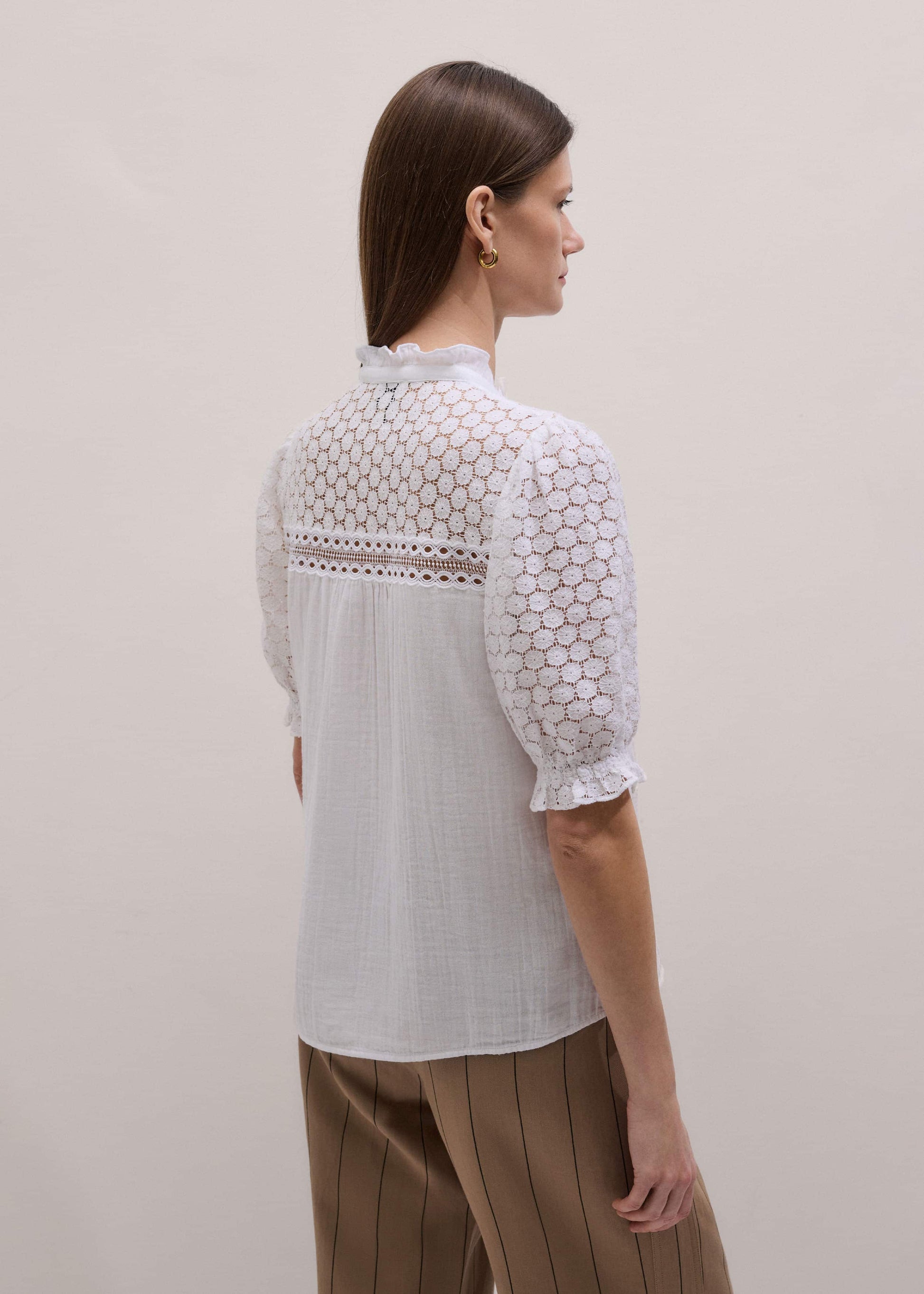 ME and EM Clothing White Cheesecloth AM-PM Summer Blouse
