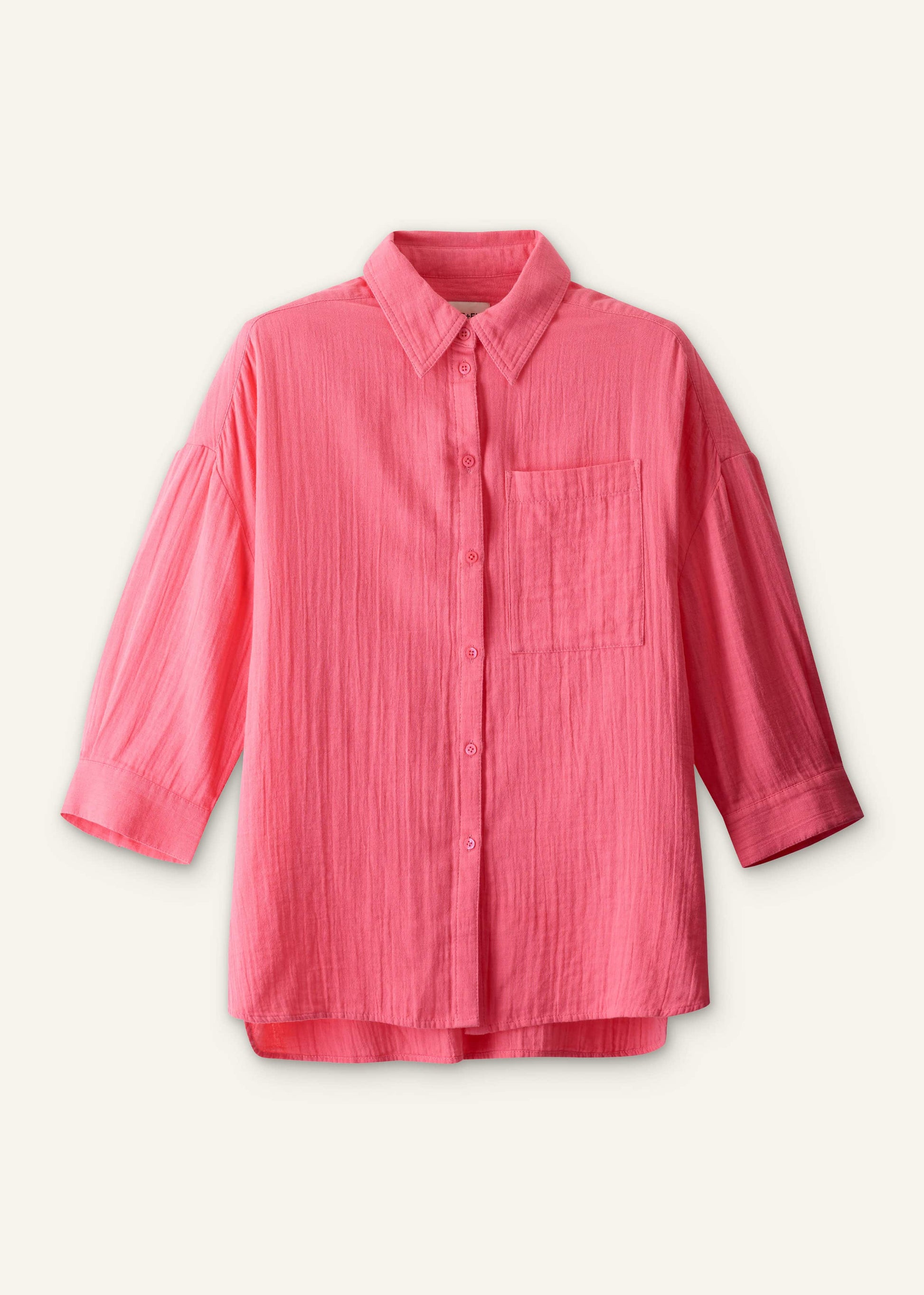 ME and EM Clothing Pink Cheesecloth Relaxed Shirt