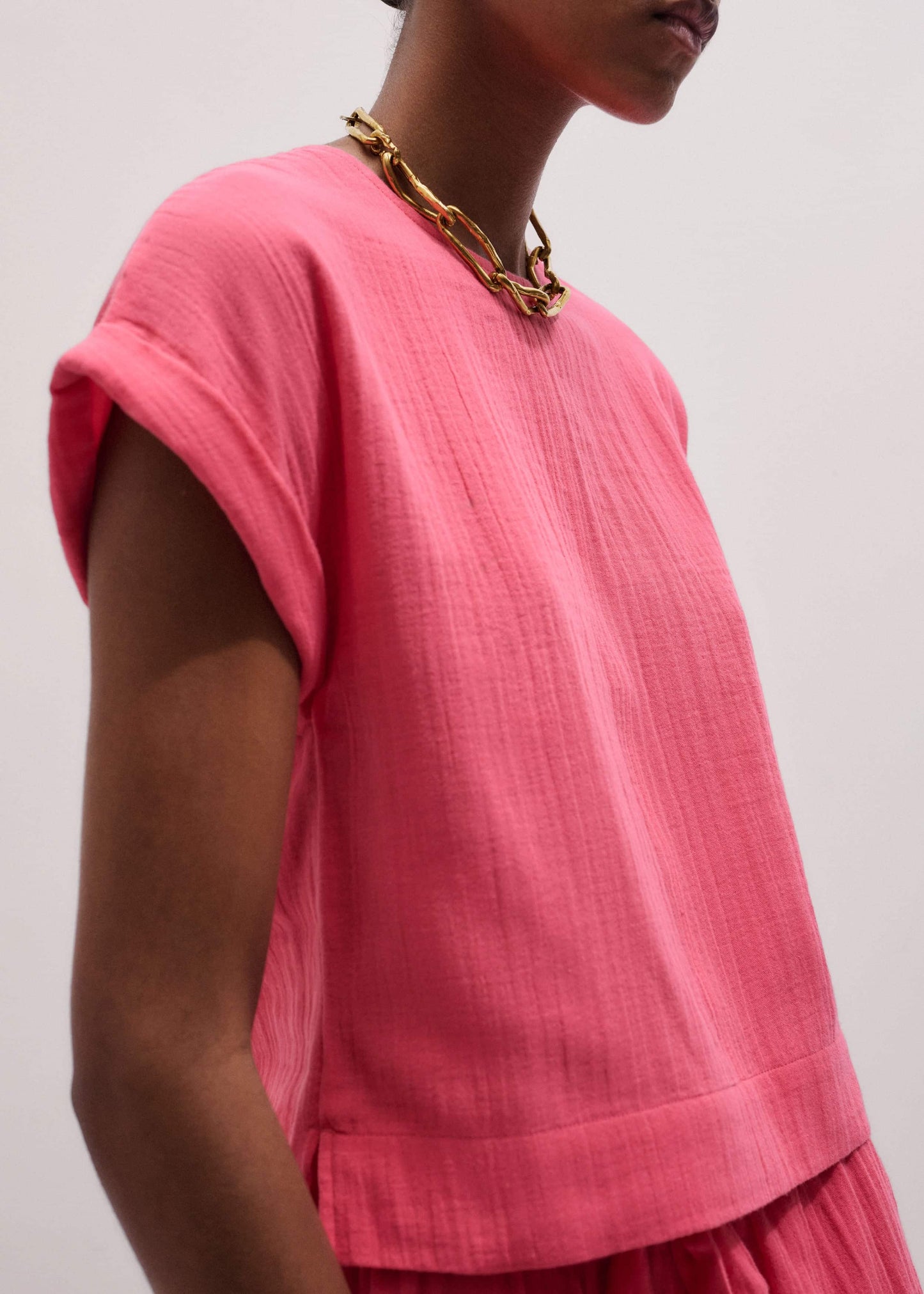 ME and EM Clothing Pink Cheesecloth Summer T-Shirt