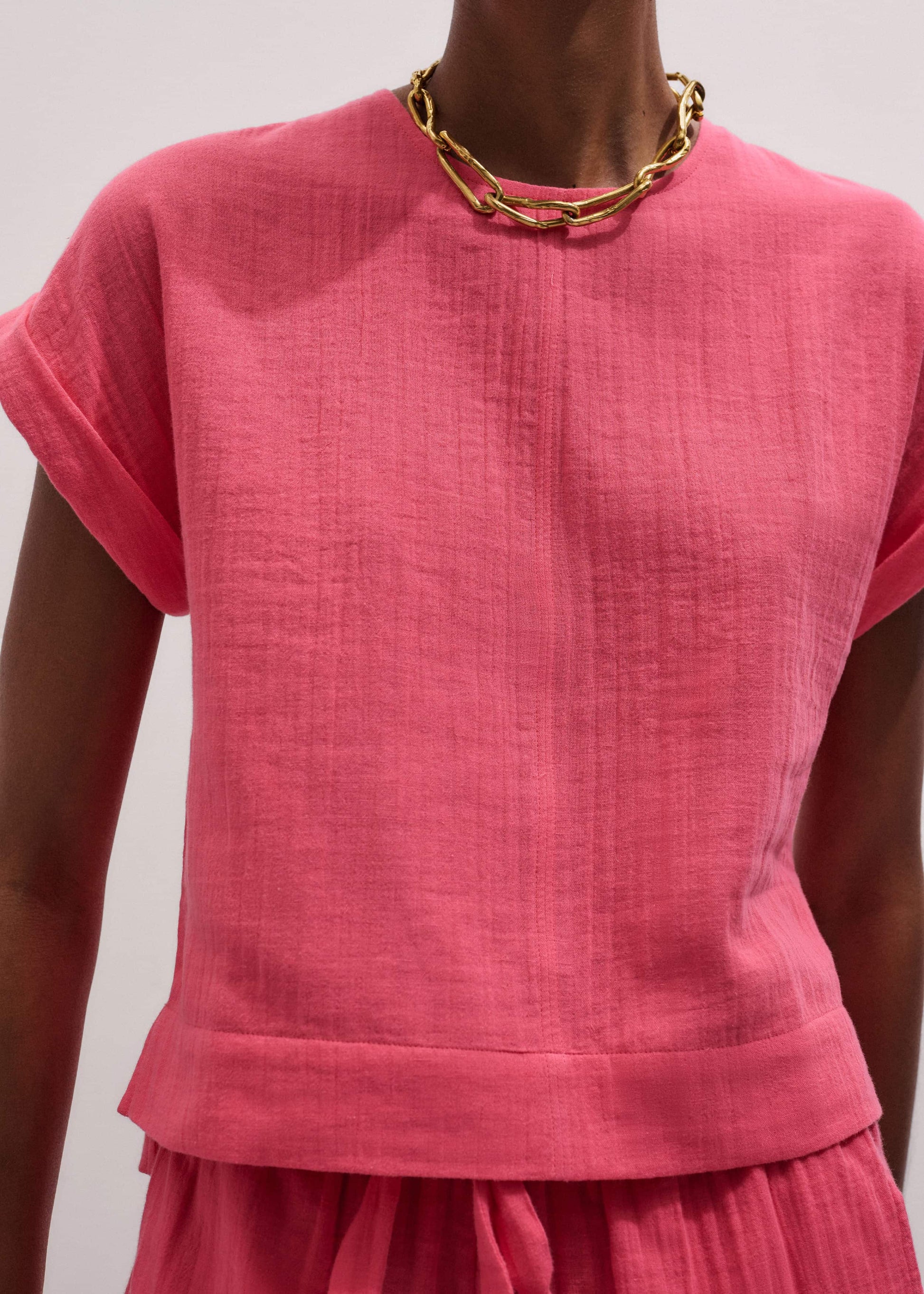 ME and EM Clothing Pink Cheesecloth Summer T-Shirt