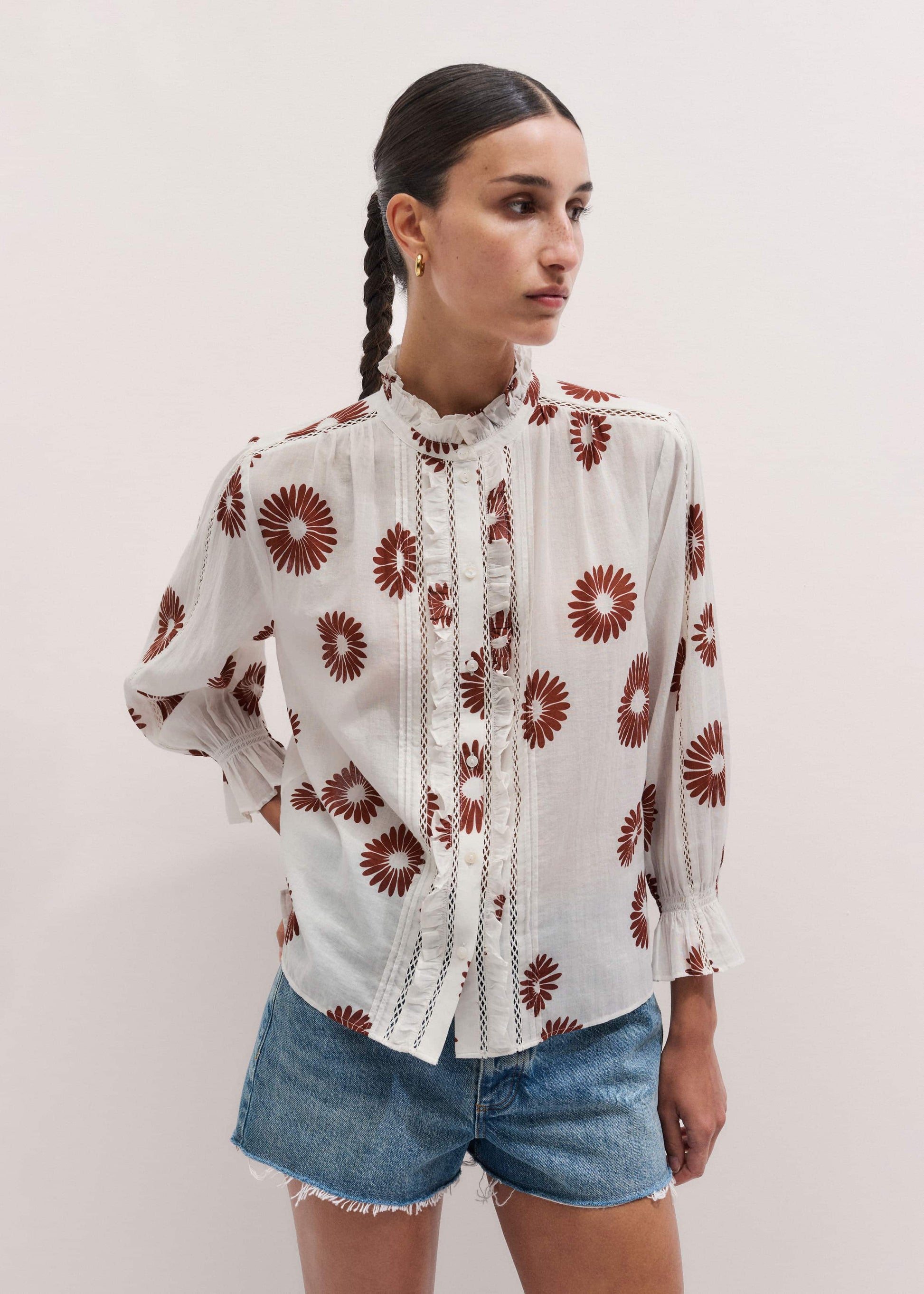 ME and EM Clothing Cream Summer Swing Blouse
