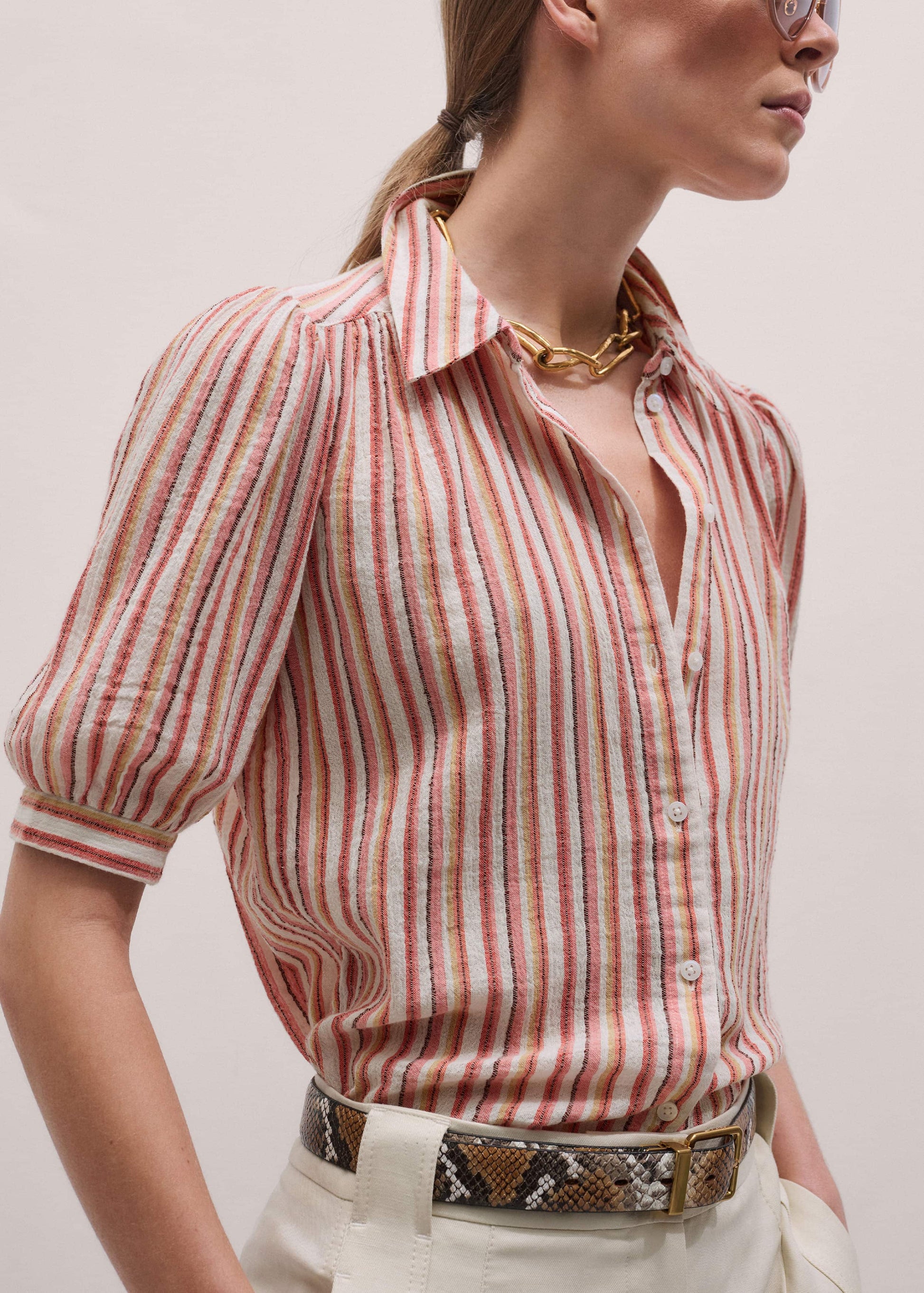 ME and EM Clothing Pink Stripe Summer Blouse