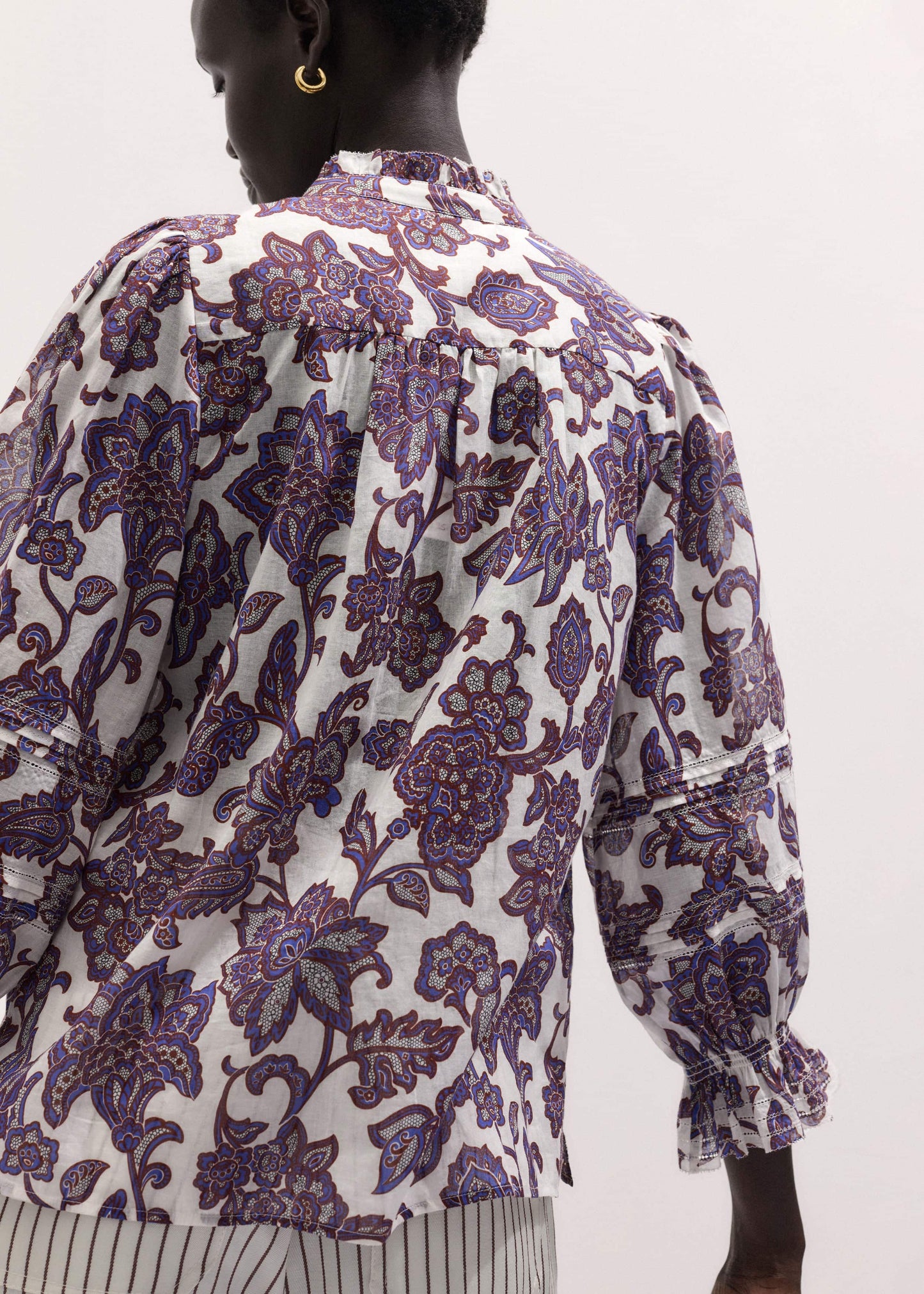 ME and EM Clothing Cream Floral Print Blouse