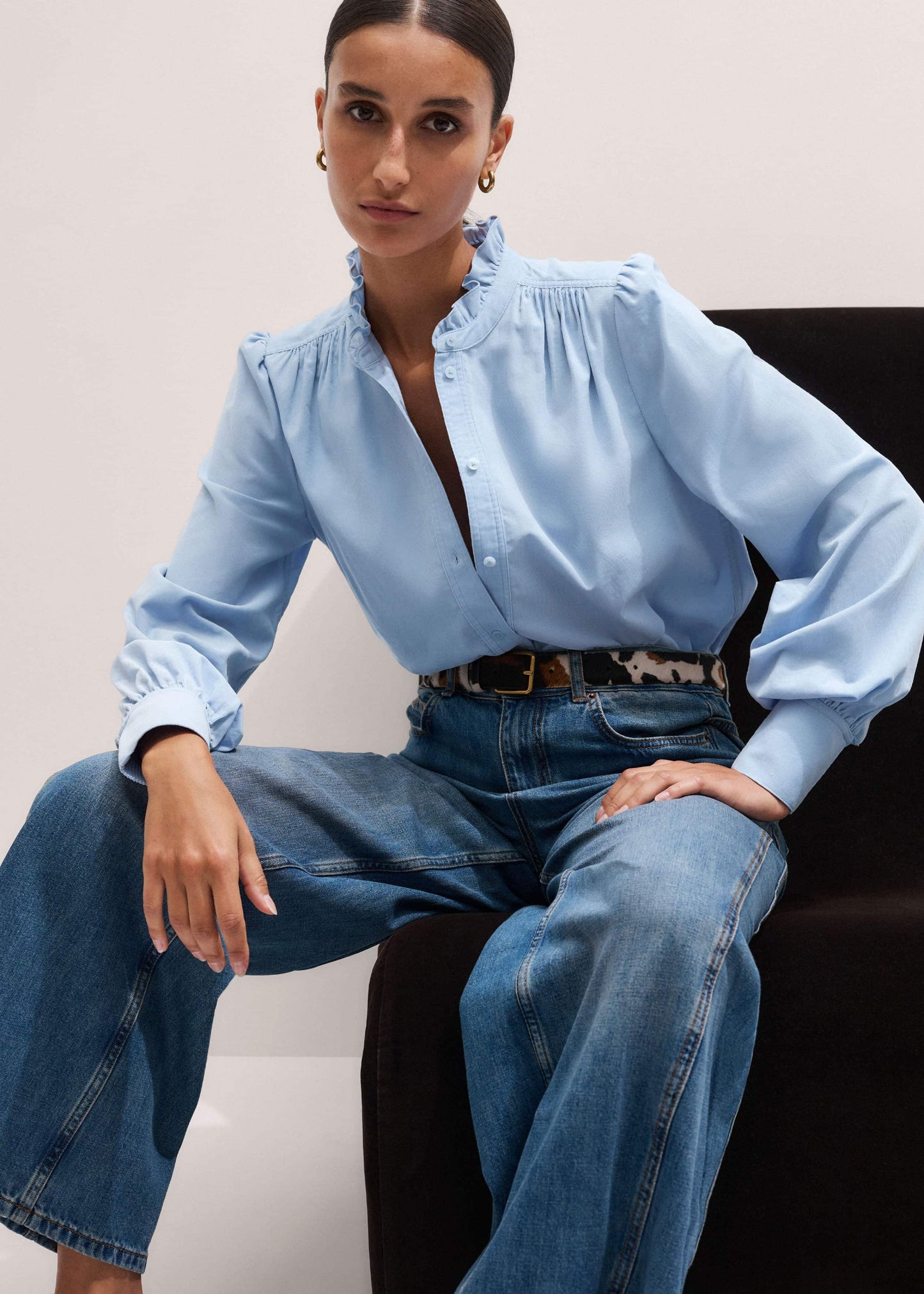 ME and EM Clothing Blue Winter Blouse