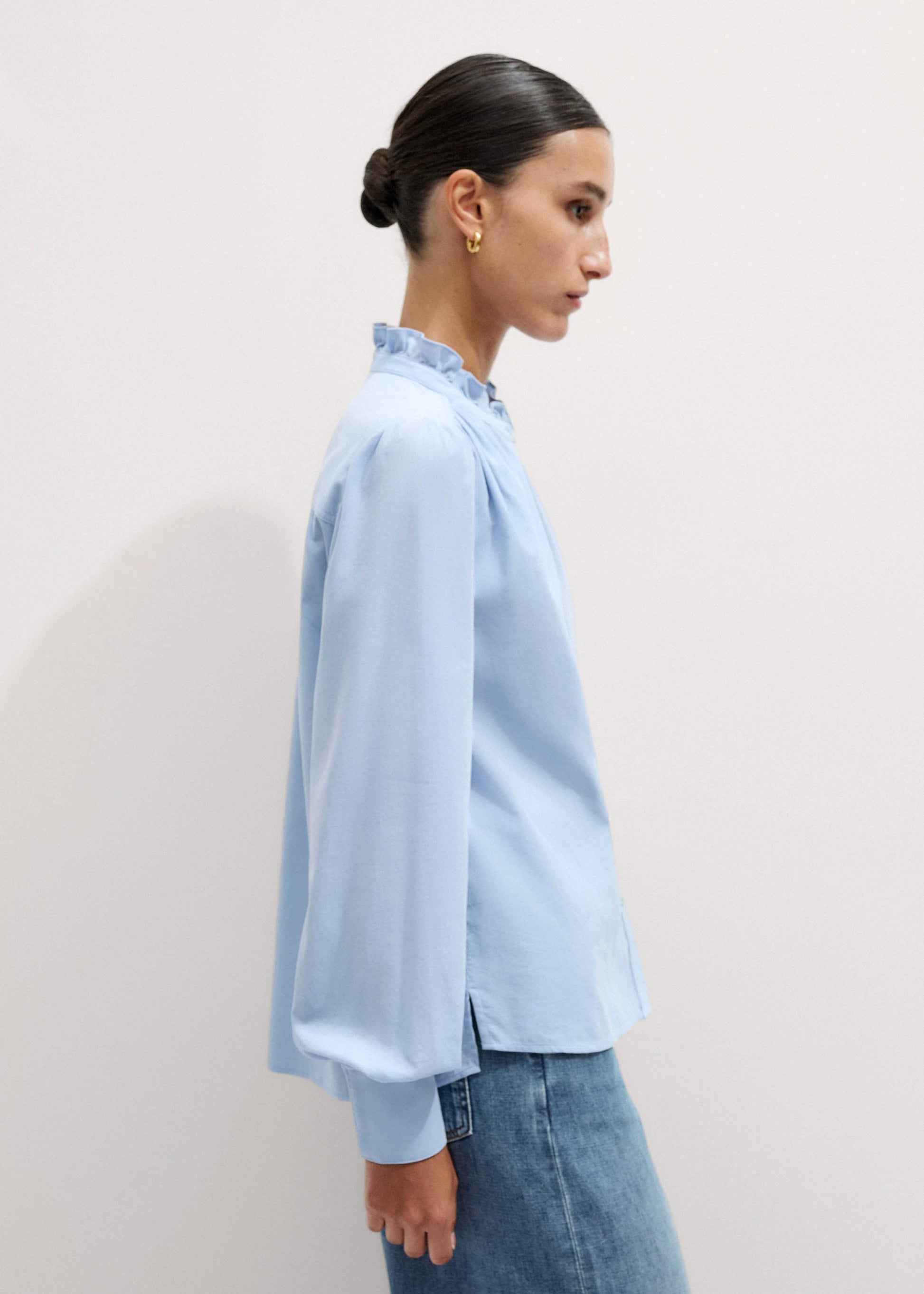 ME and EM Clothing Blue Winter Blouse