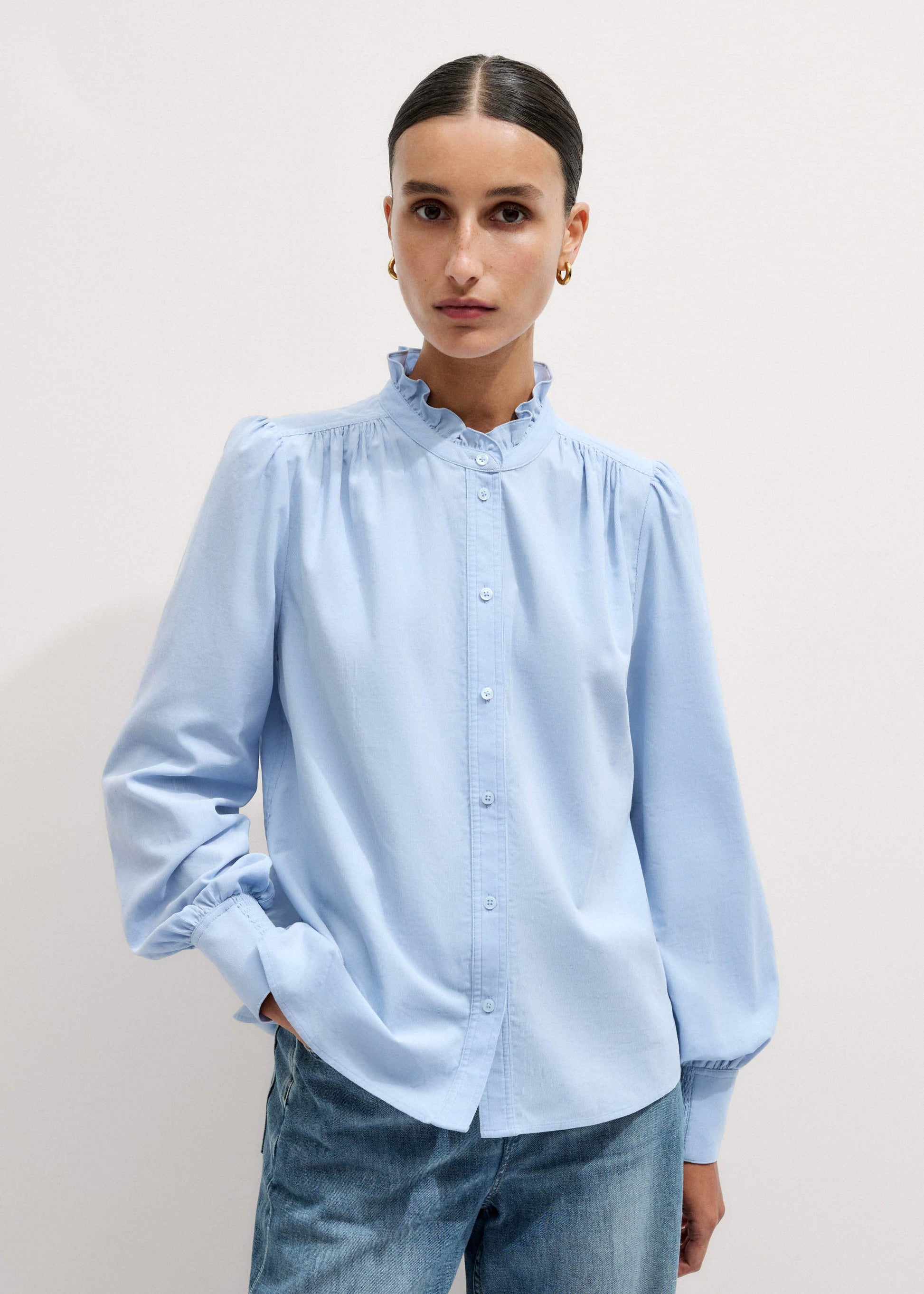 ME and EM Clothing Blue Winter Blouse