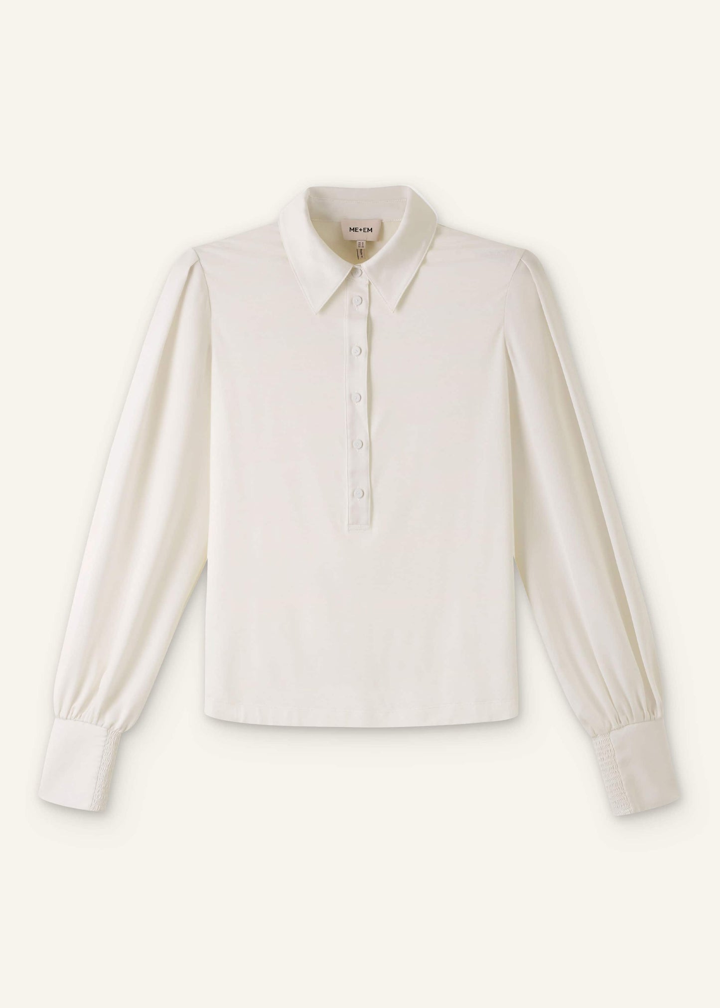 ME and EM Clothing Cream Fluid Sleeve Layering Blouse