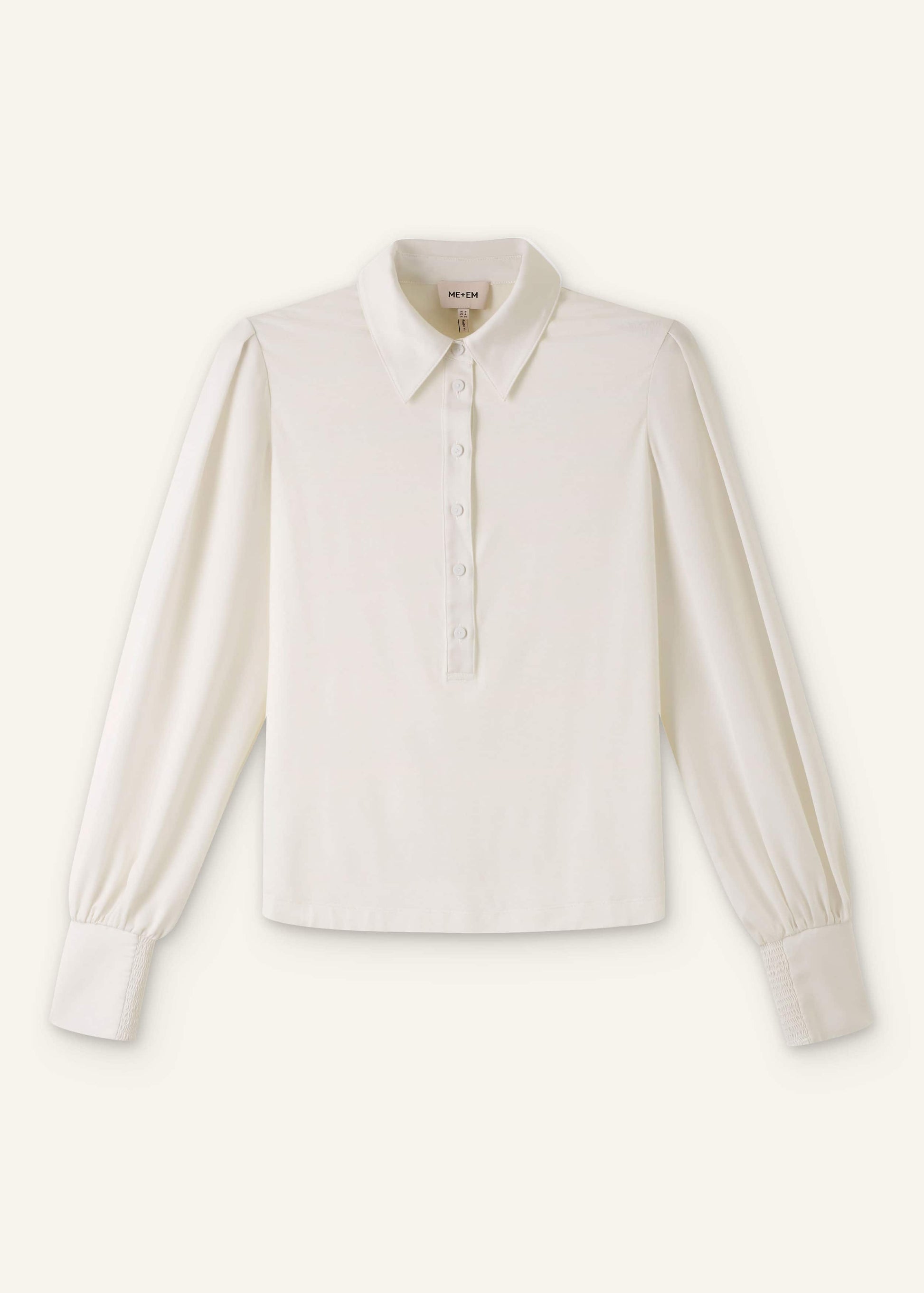 ME and EM Clothing Cream Fluid Sleeve Layering Blouse