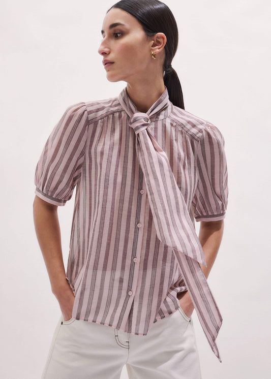 ME and EM Clothing Pink Soft Stripe Blouse