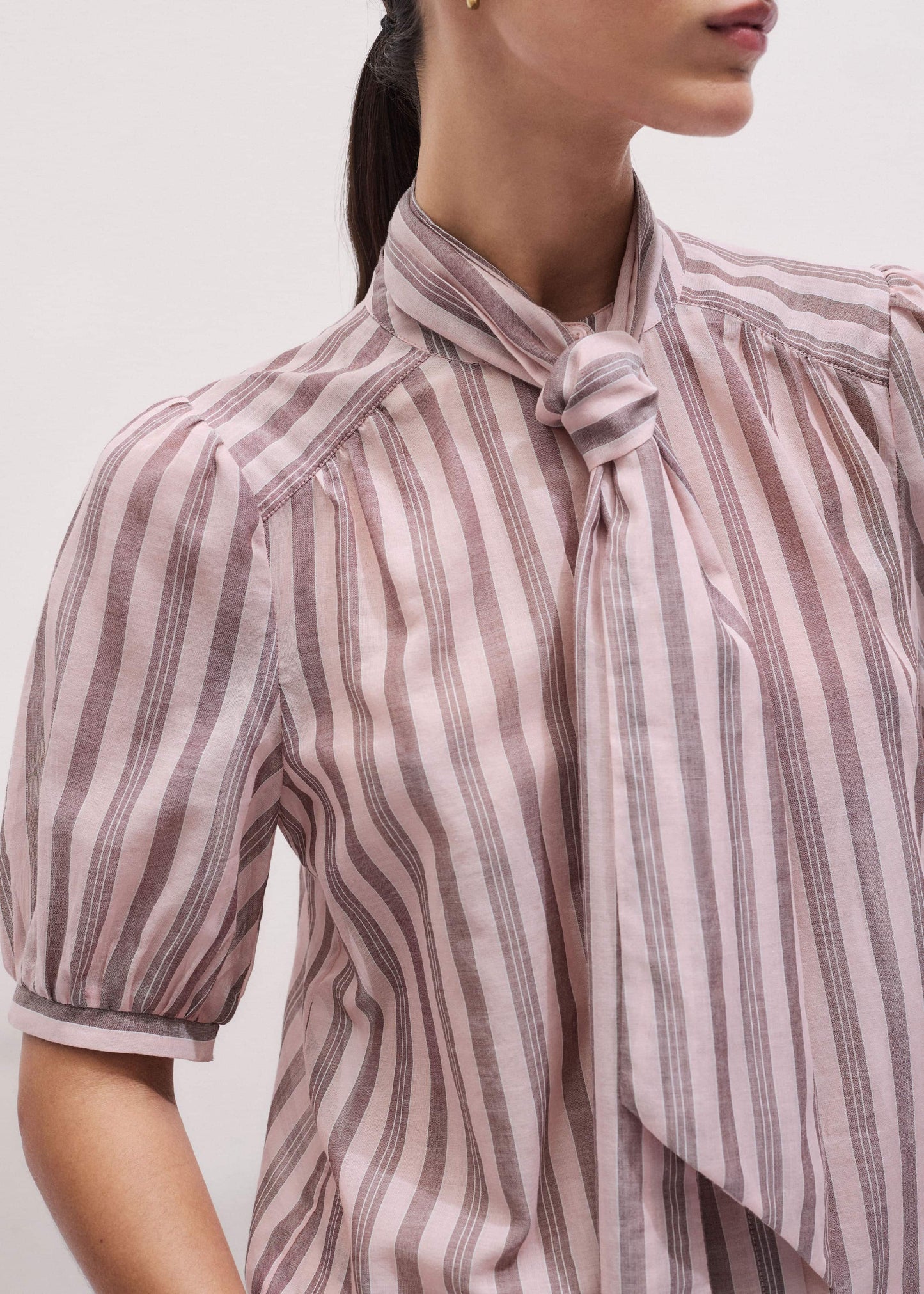 ME and EM Clothing Pink Soft Stripe Blouse