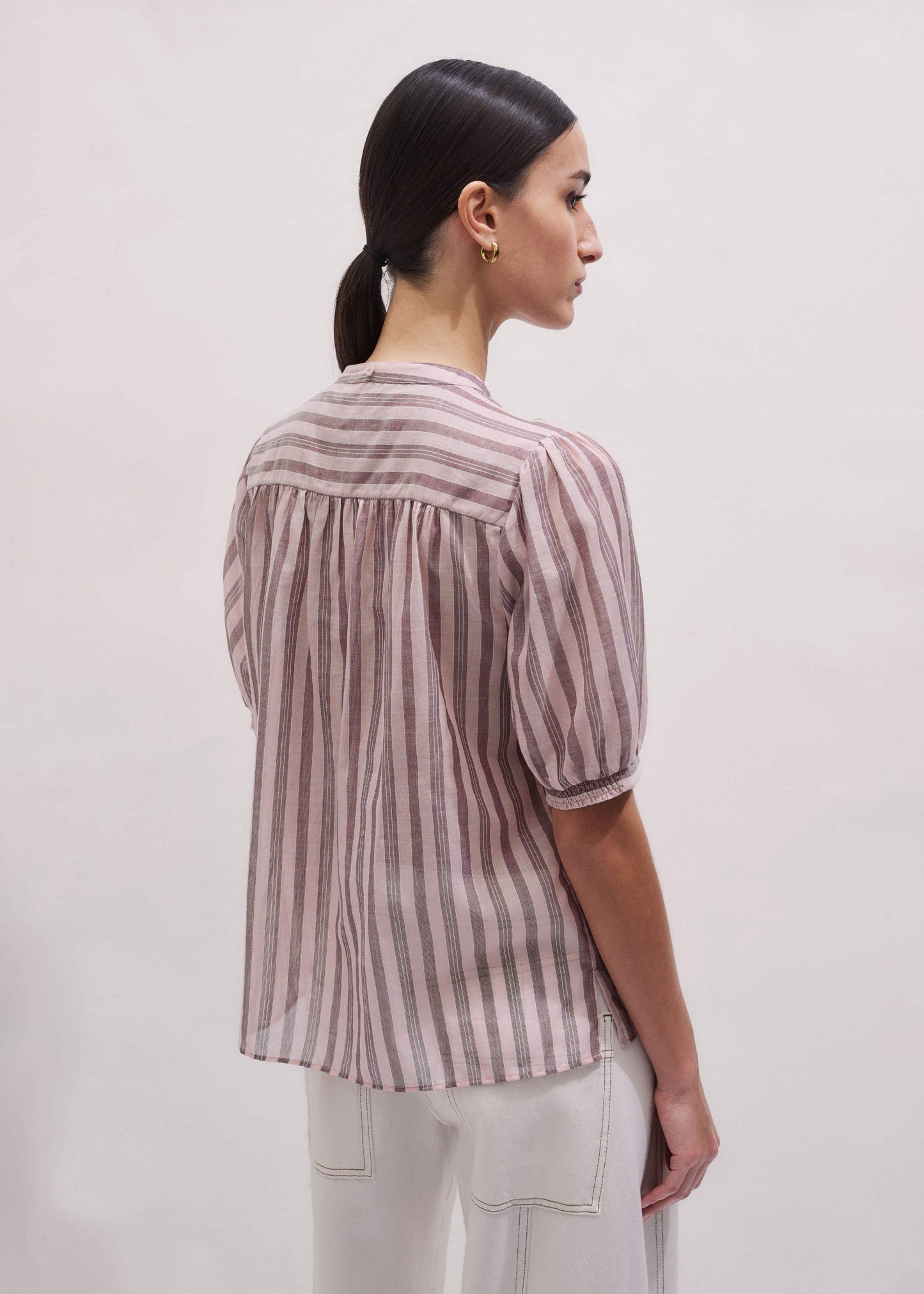 ME and EM Clothing Pink Soft Stripe Blouse