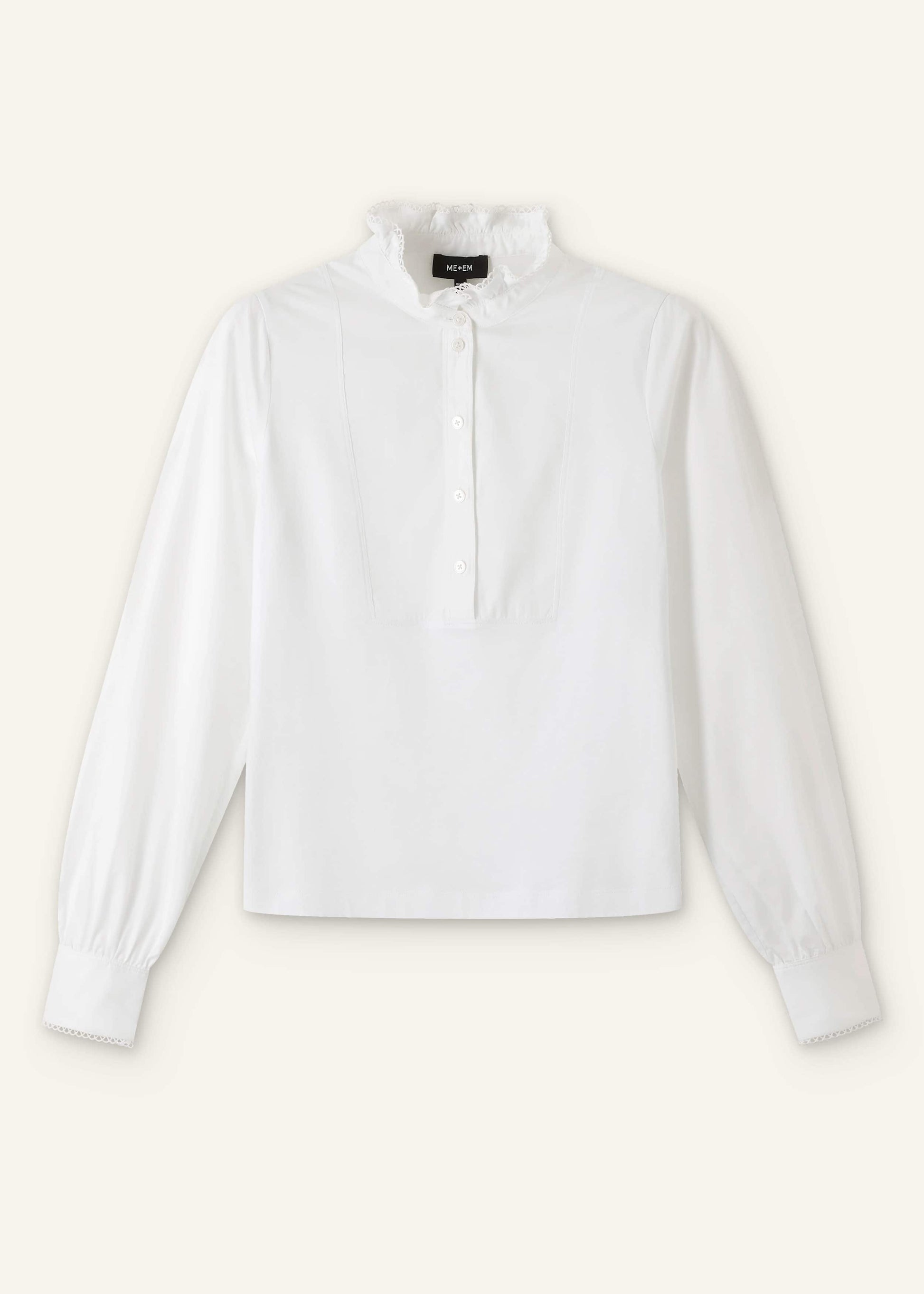 ME and EM Clothing White Frill Neck Layering Blouse