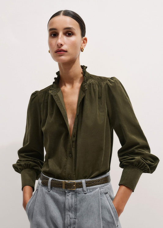 ME and EM Clothing Olive Green Winter Blouse