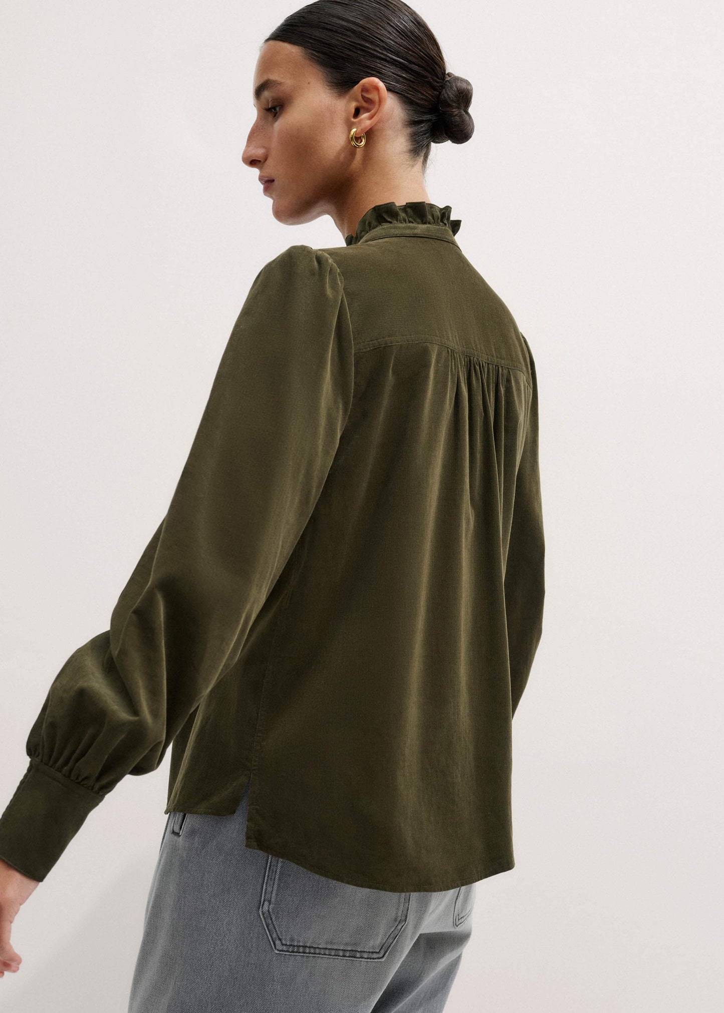 ME and EM Clothing Olive Green Winter Blouse