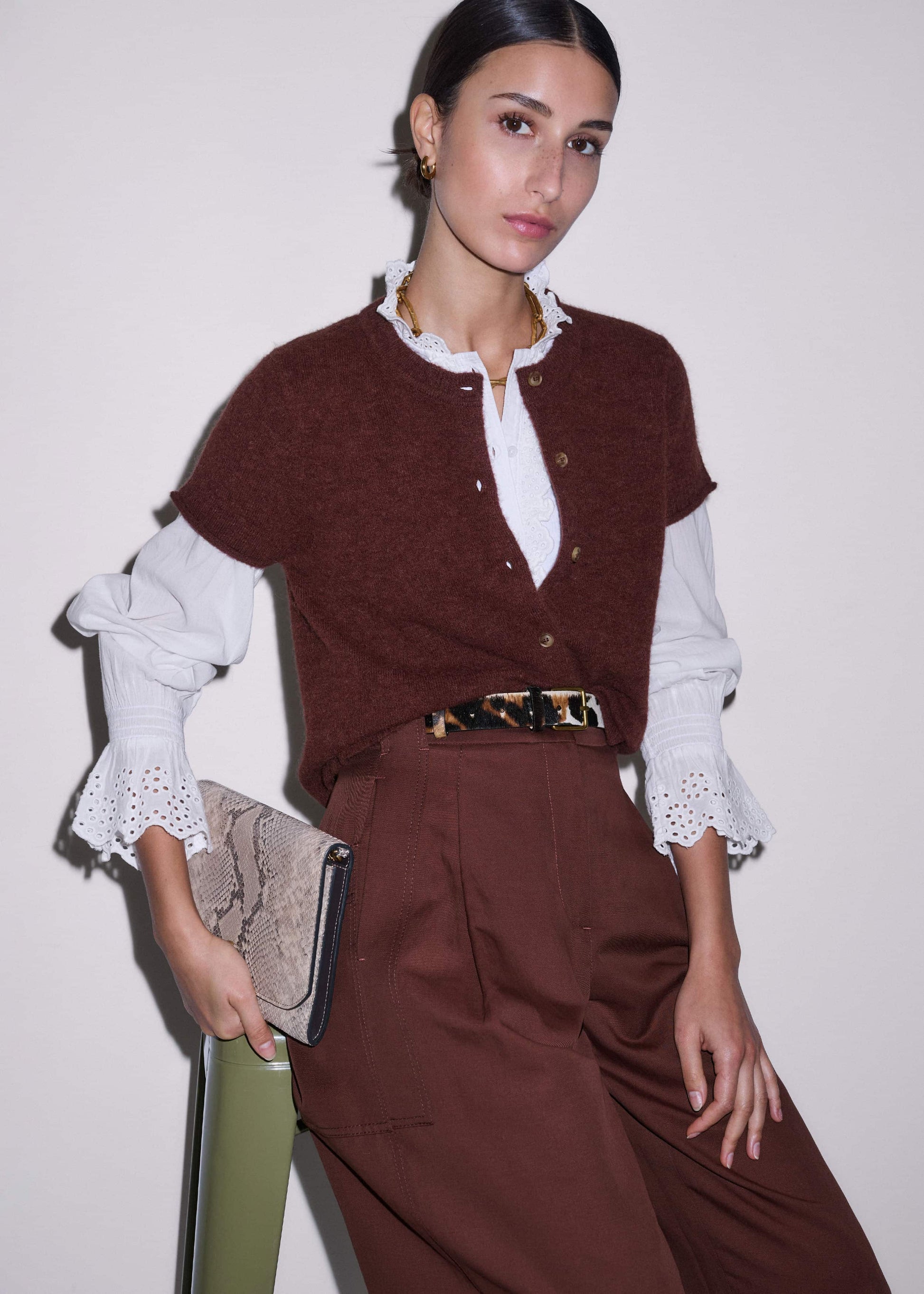 ME and EM Clothing White Cotton Voile Broderie Layering Blouse