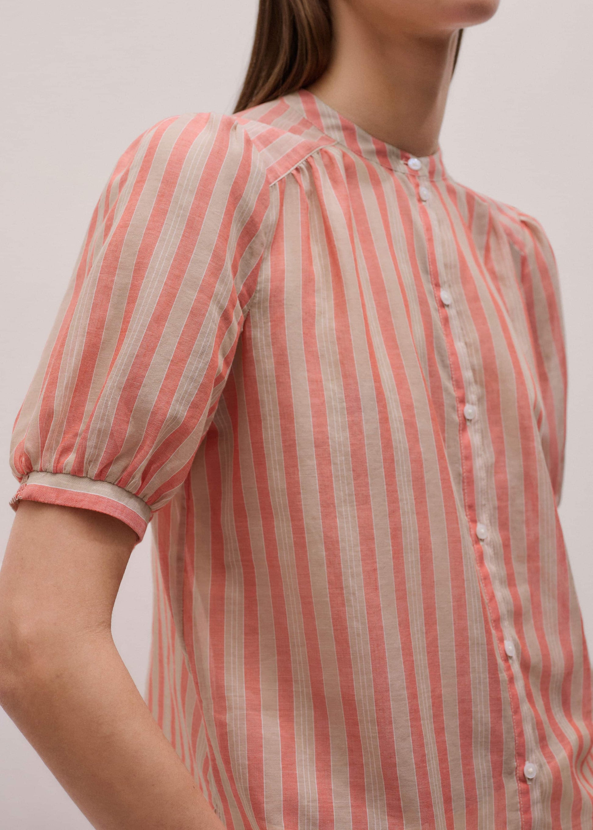 ME and EM Clothing Orange Stripe Blouse + Tie