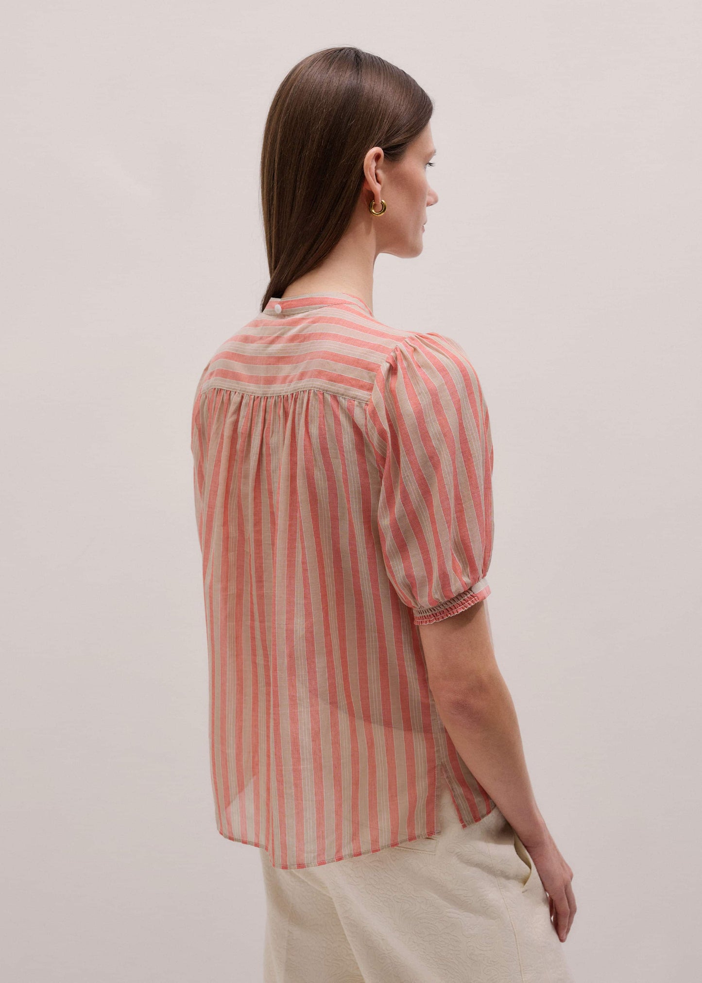 ME and EM Clothing Orange Stripe Blouse + Tie