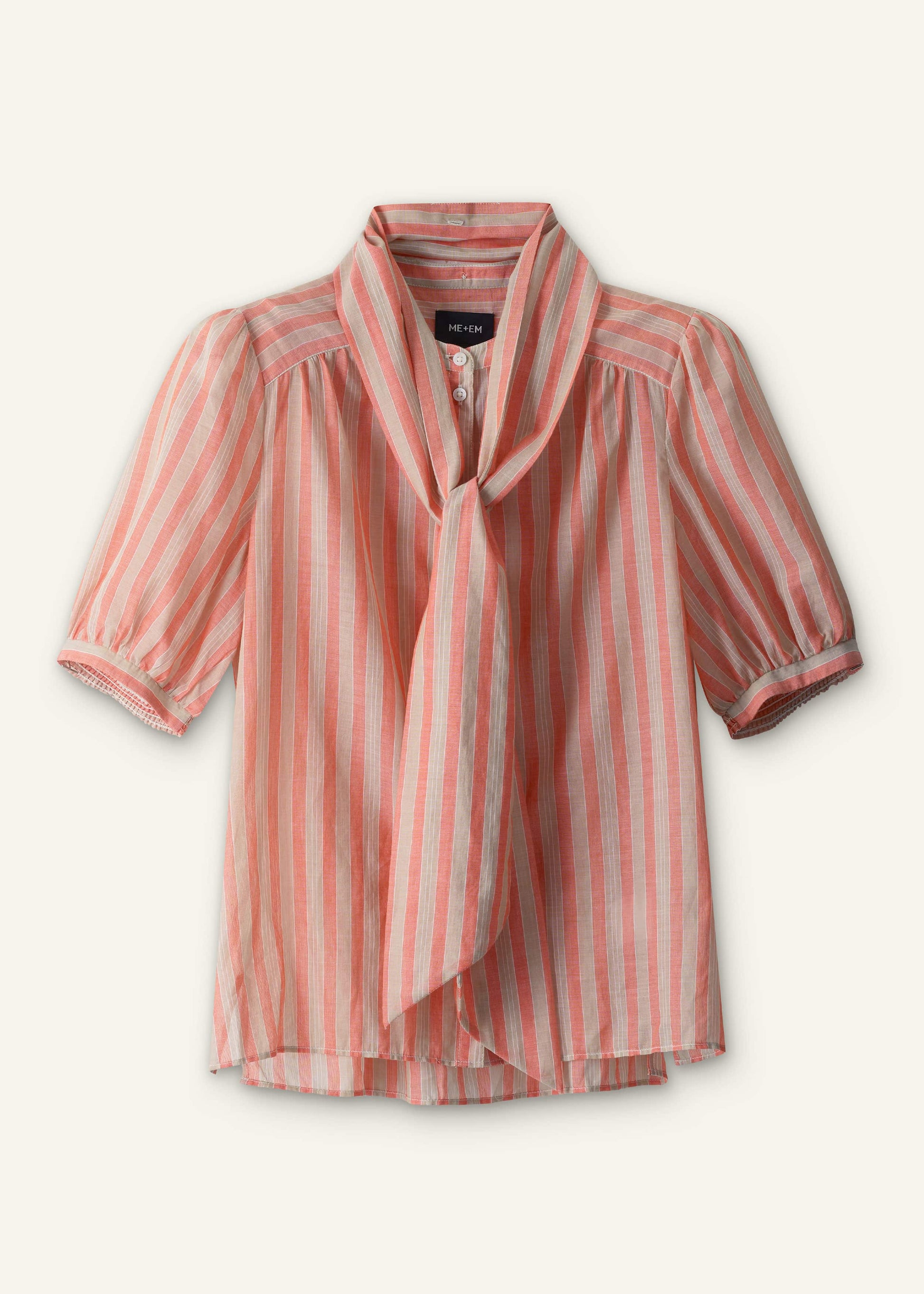 ME and EM Clothing Orange Stripe Blouse + Tie