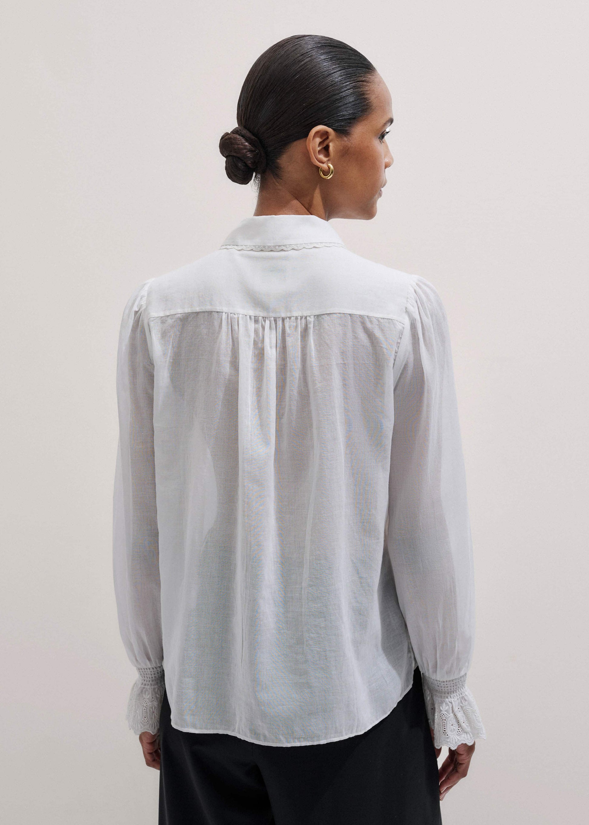 ME and EM Clothing White Intricate Embroidery Blouse