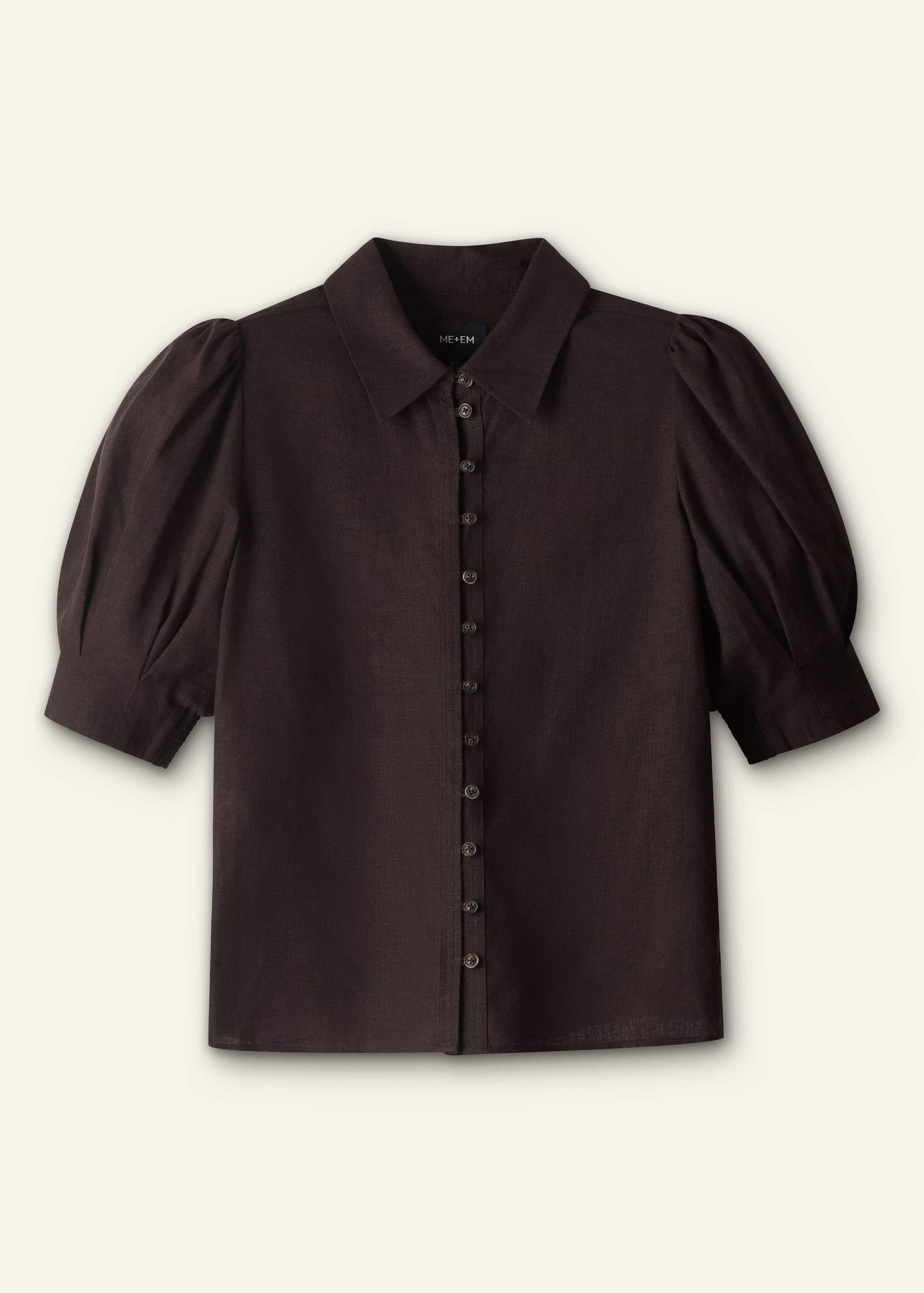 ME and EM Clothing Brown Feminine Sleeve Blouse
