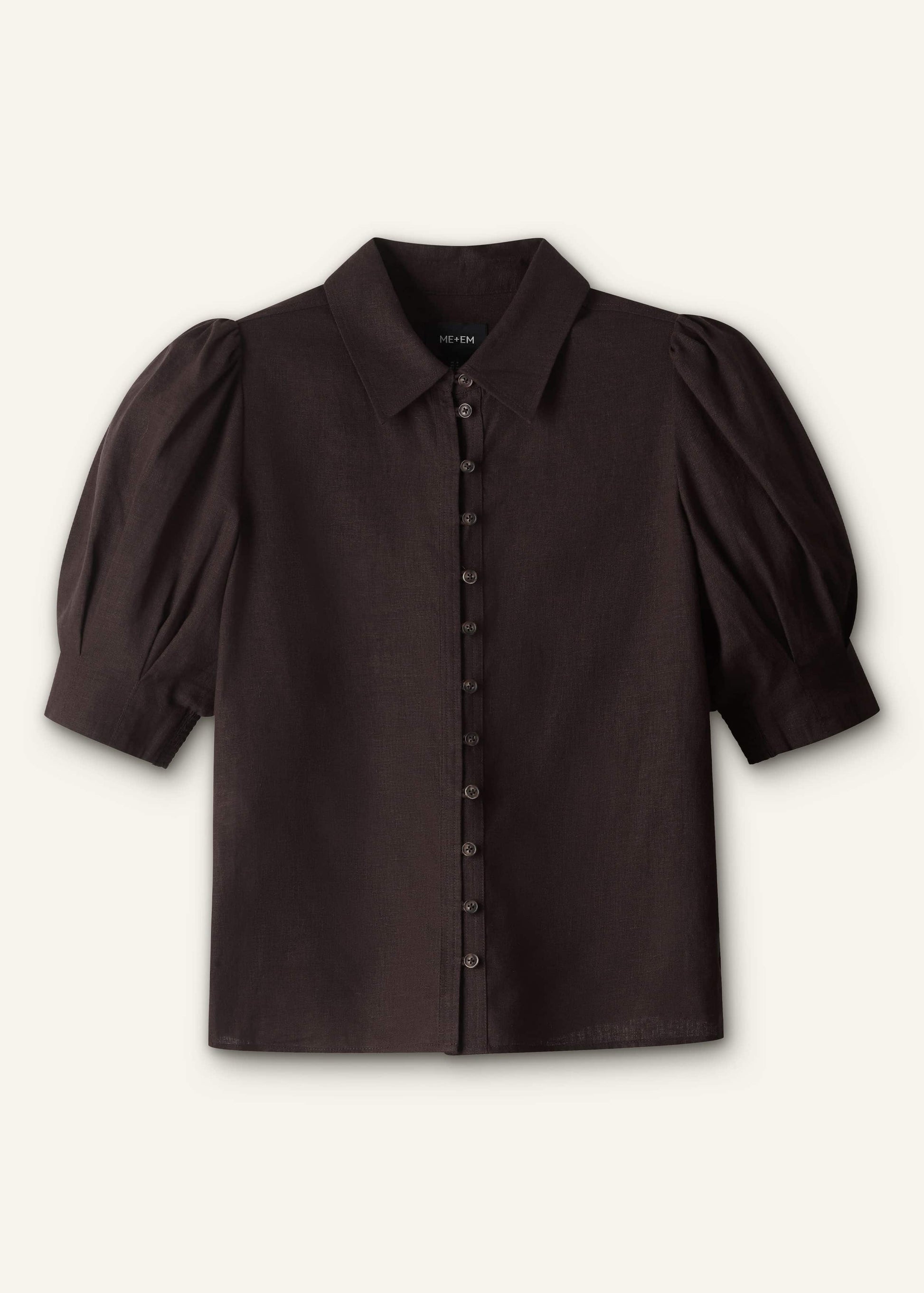 ME and EM Clothing Brown Feminine Sleeve Blouse