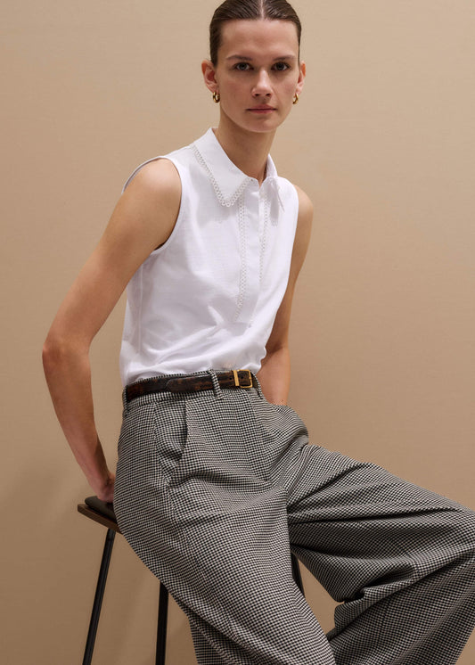ME and EM Clothing White Collared Layering Tank