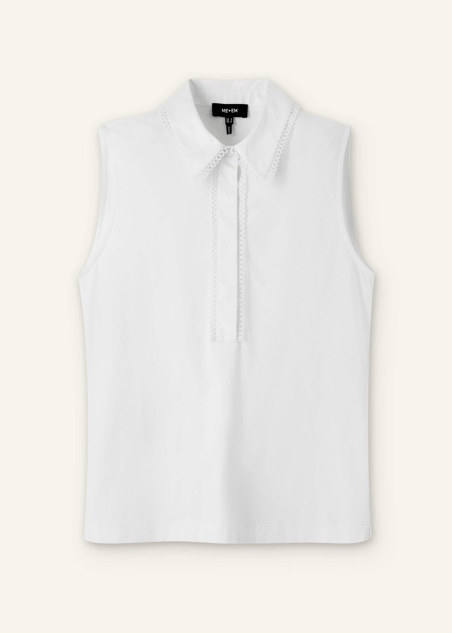 ME and EM Clothing White Collared Layering Tank