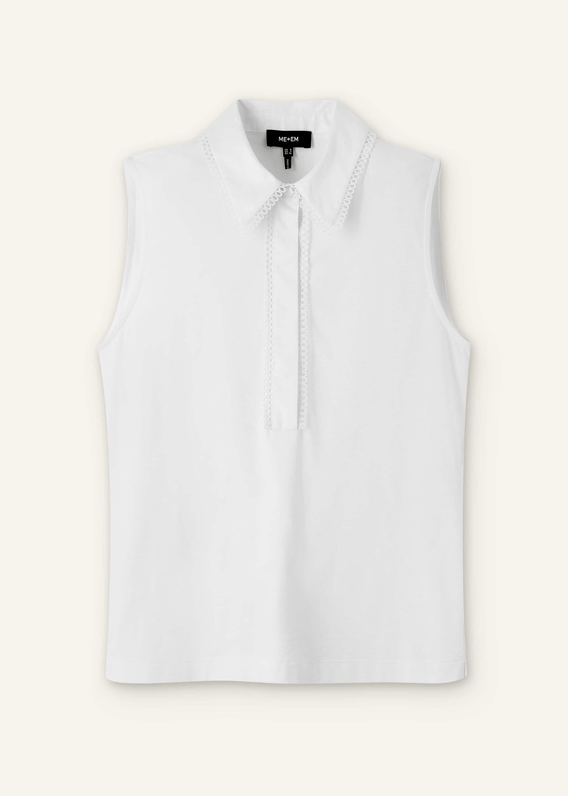 ME and EM Clothing White Collared Layering Tank