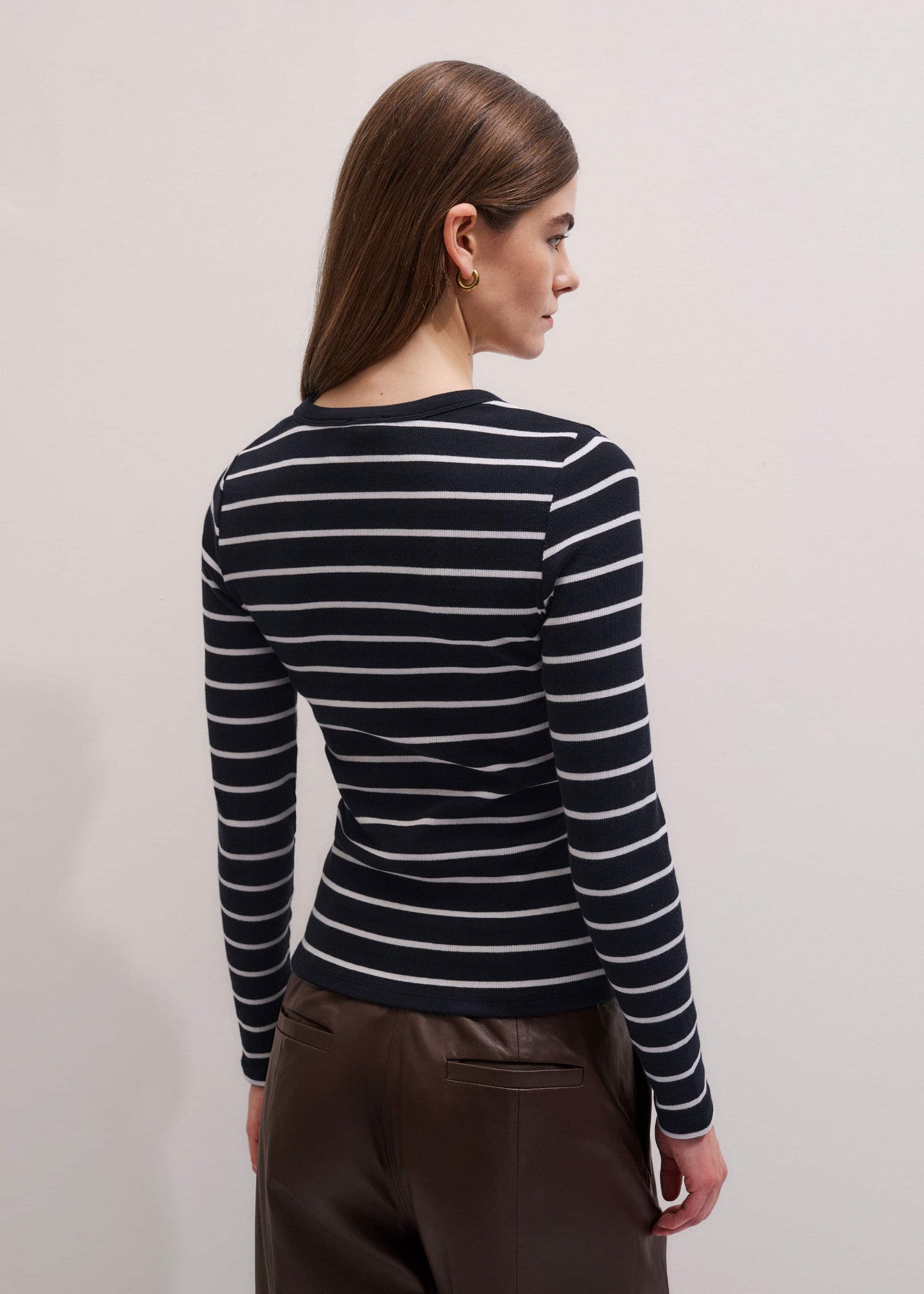 ME and EM Clothing Navy Ultimate Rib Long Sleeve Top