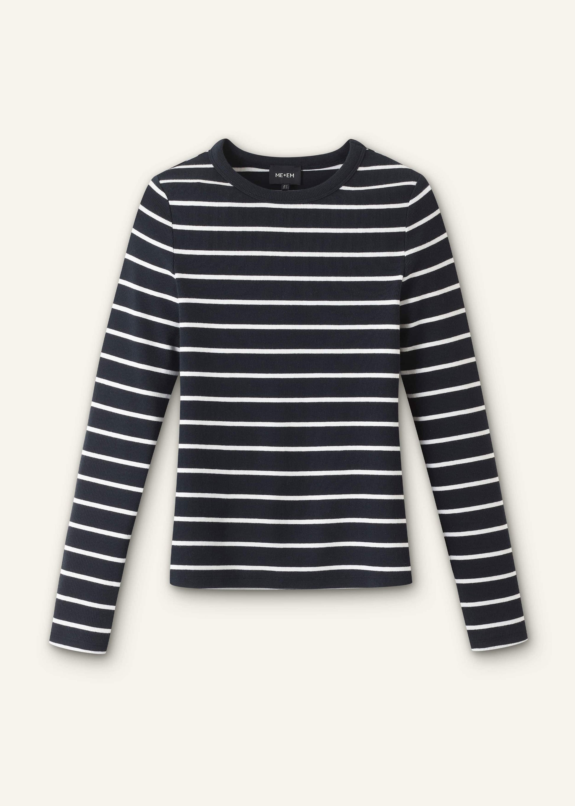 ME and EM Clothing Navy Ultimate Rib Long Sleeve Top