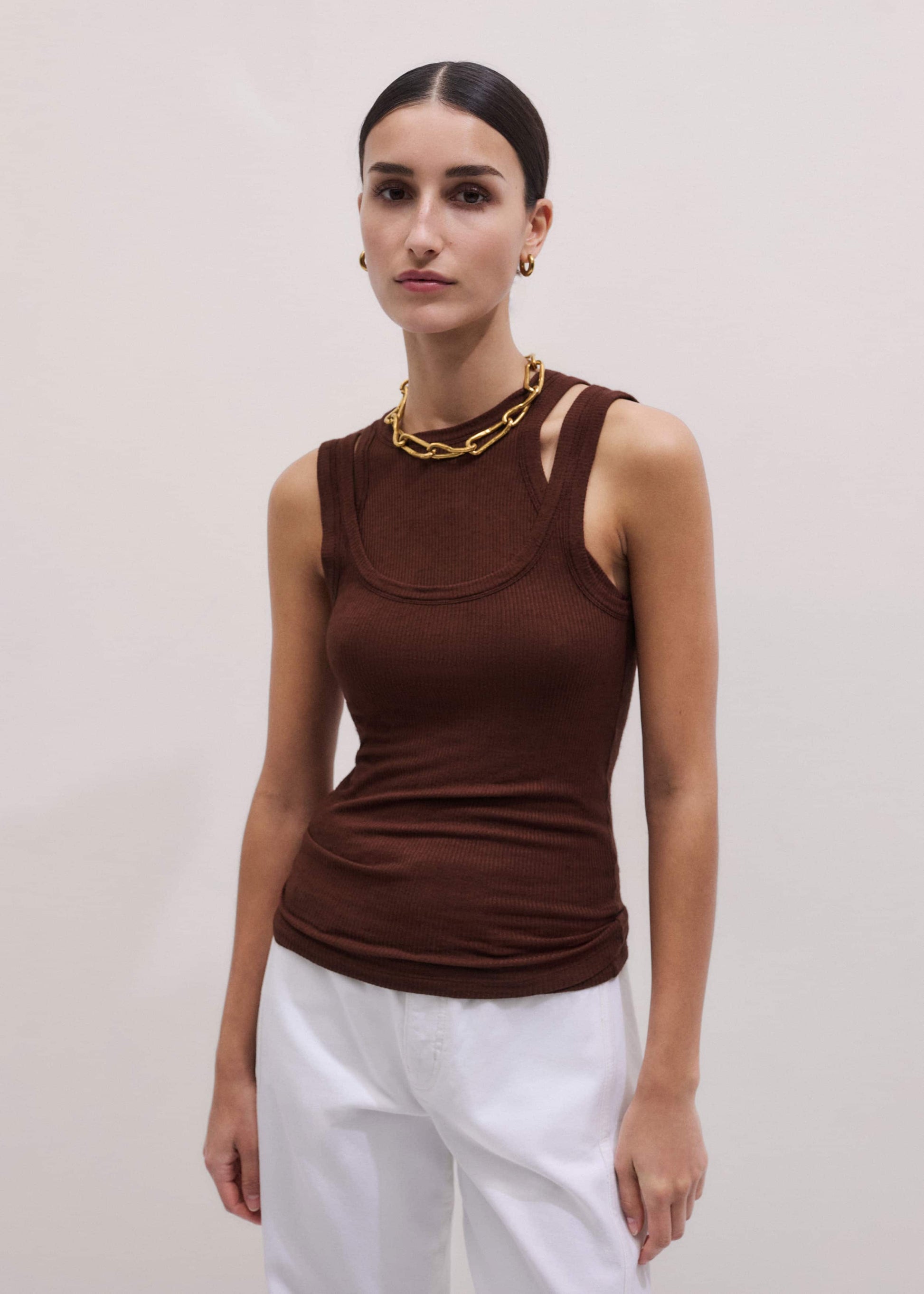 ME and EM Clothing Cinnamon Brown 2-In-1 Vest
