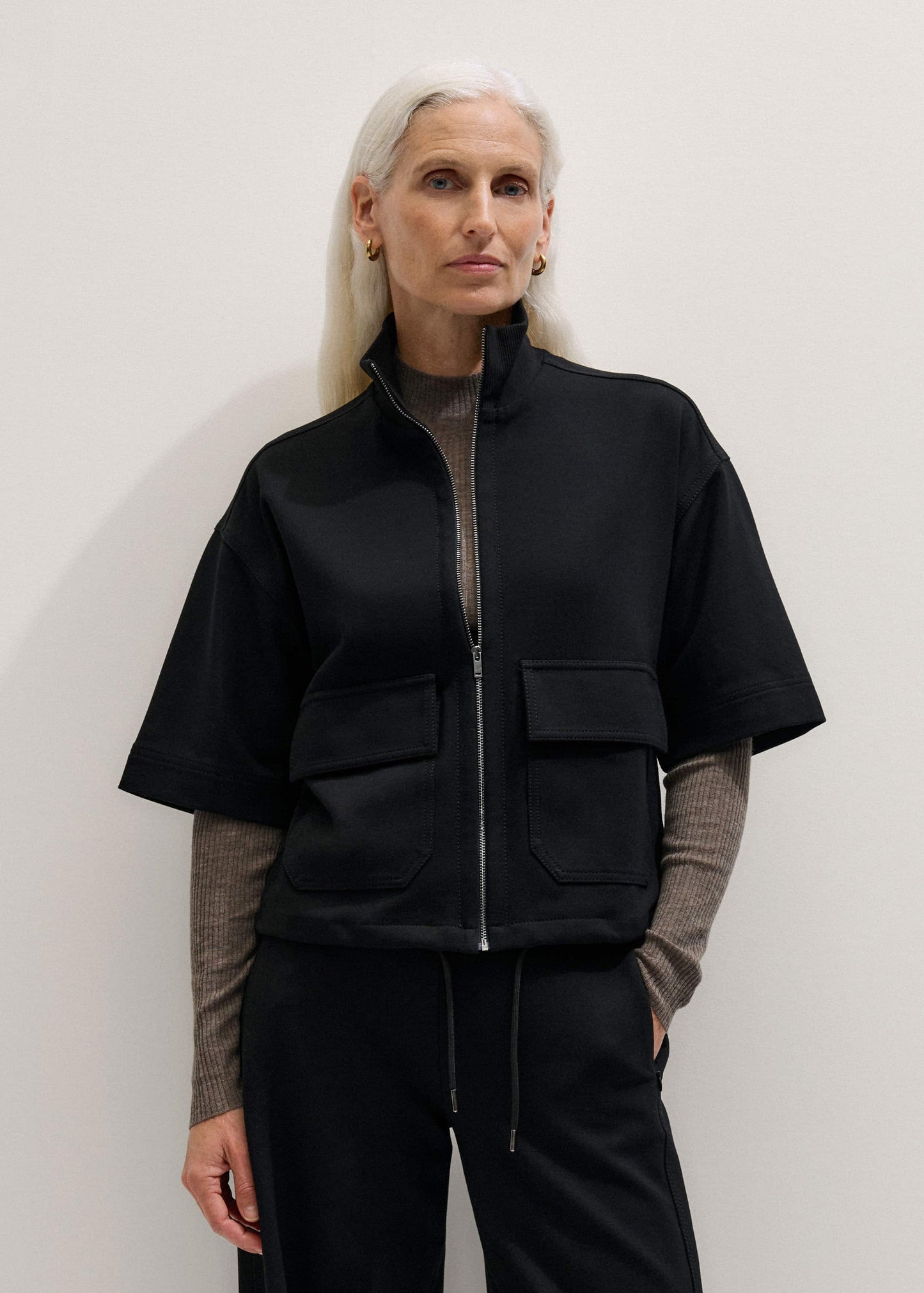 ME and EM Clothing Black Luxe Travel Tailoring Layering Jacket