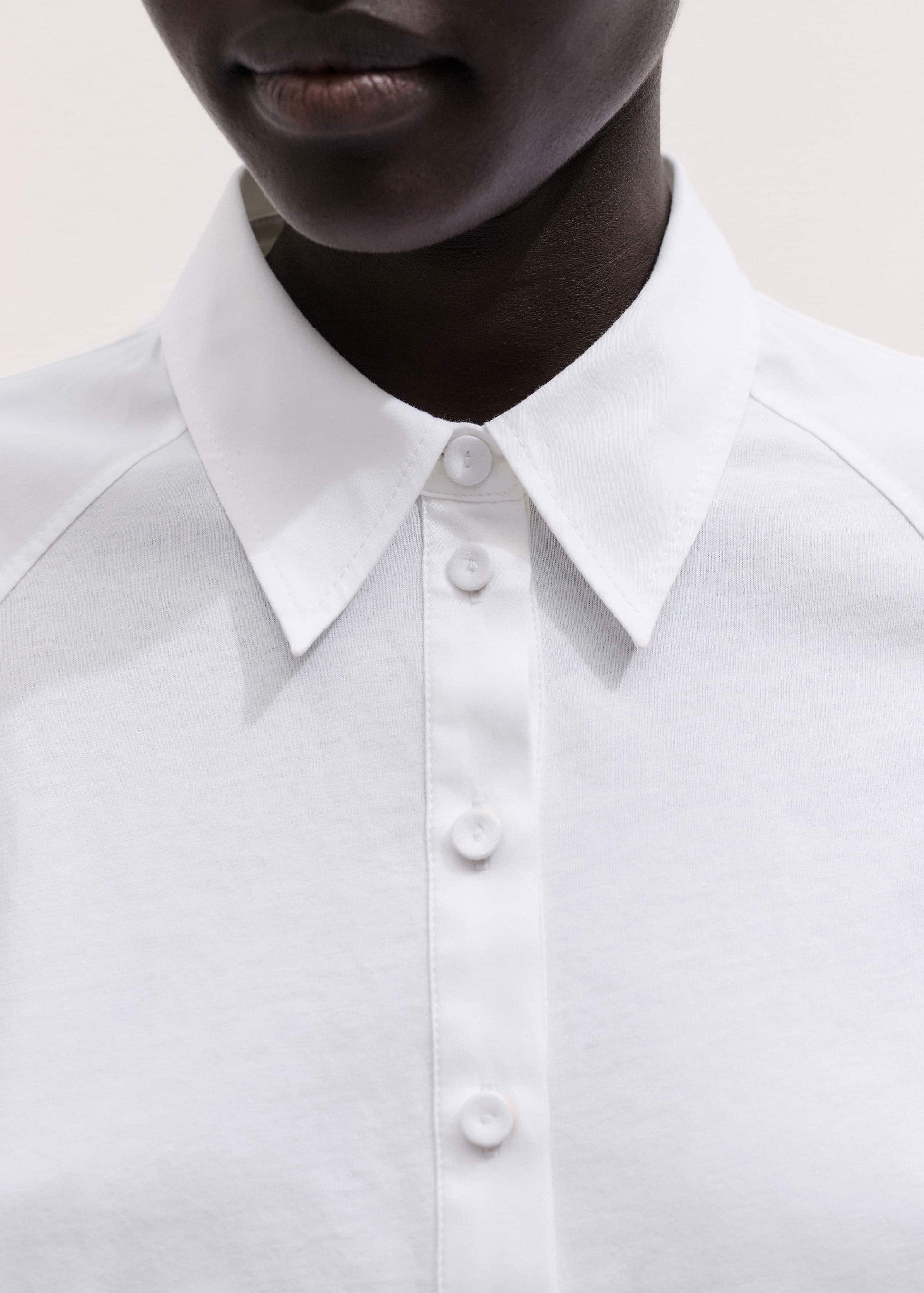 ME and EM Clothing White Raglan Shirt Layering Top